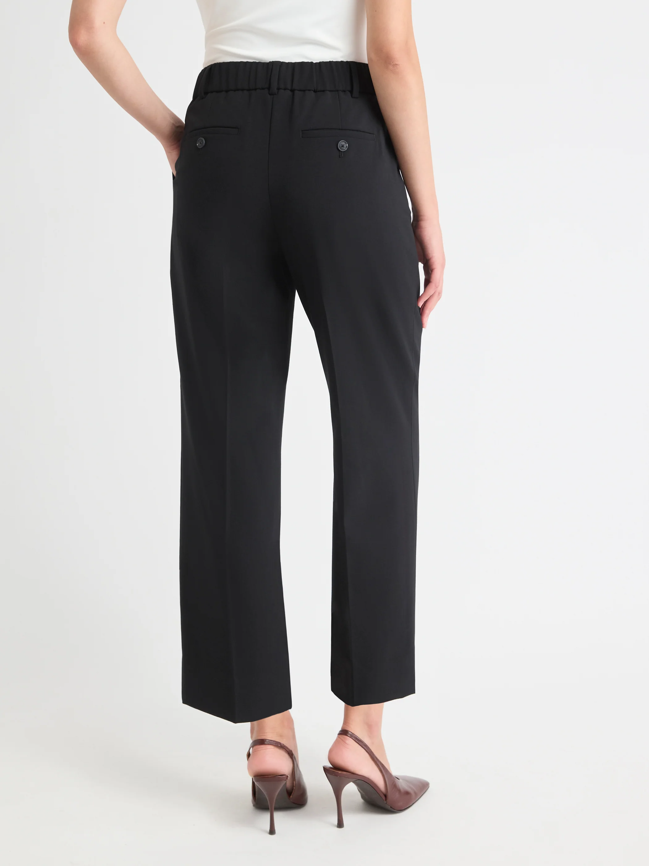 Black Mid-Rise Straight-Leg Cropped Pant - Image 3