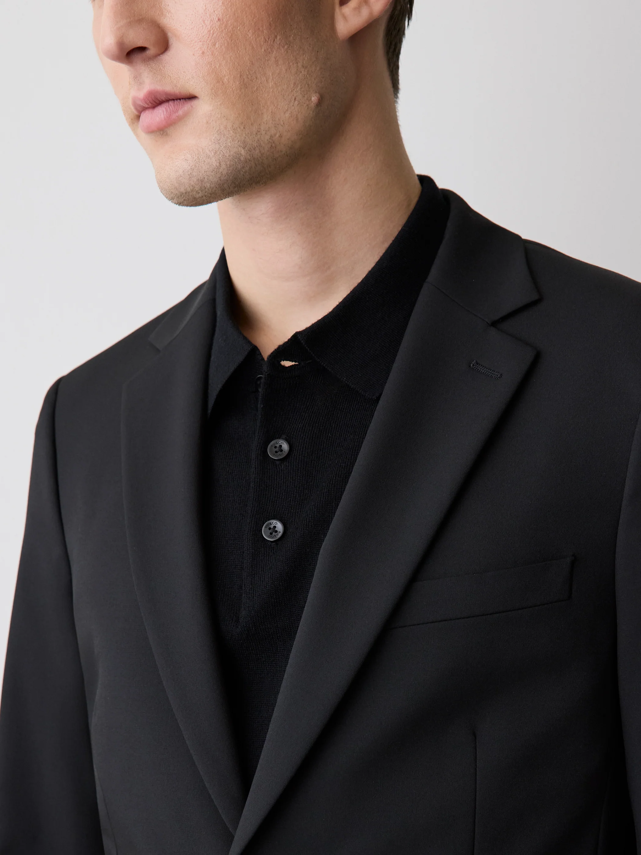 Black Slim Fit E-Tech Blazer - Image 4