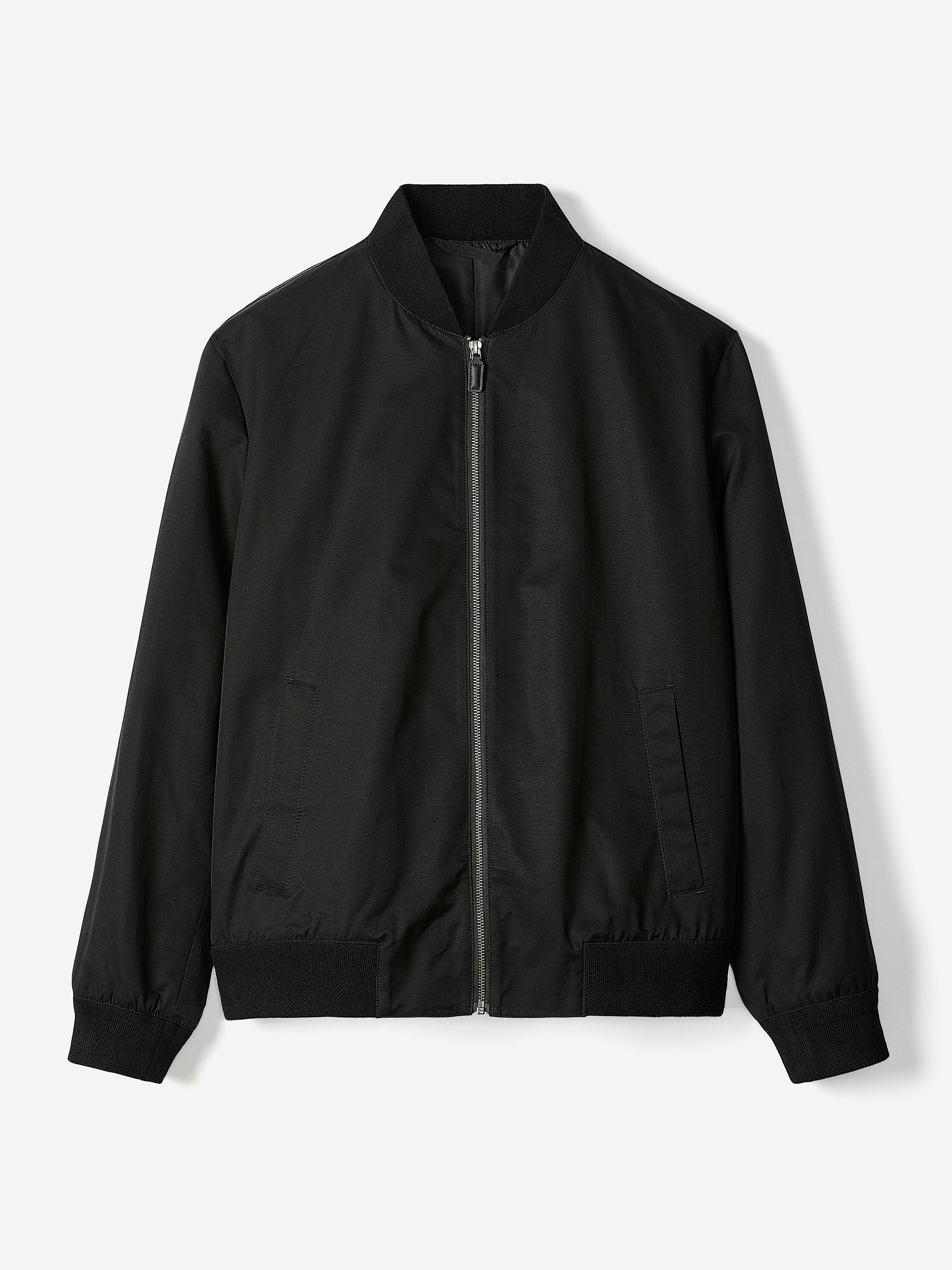 Black Twill Bomber Jacket - Image 6