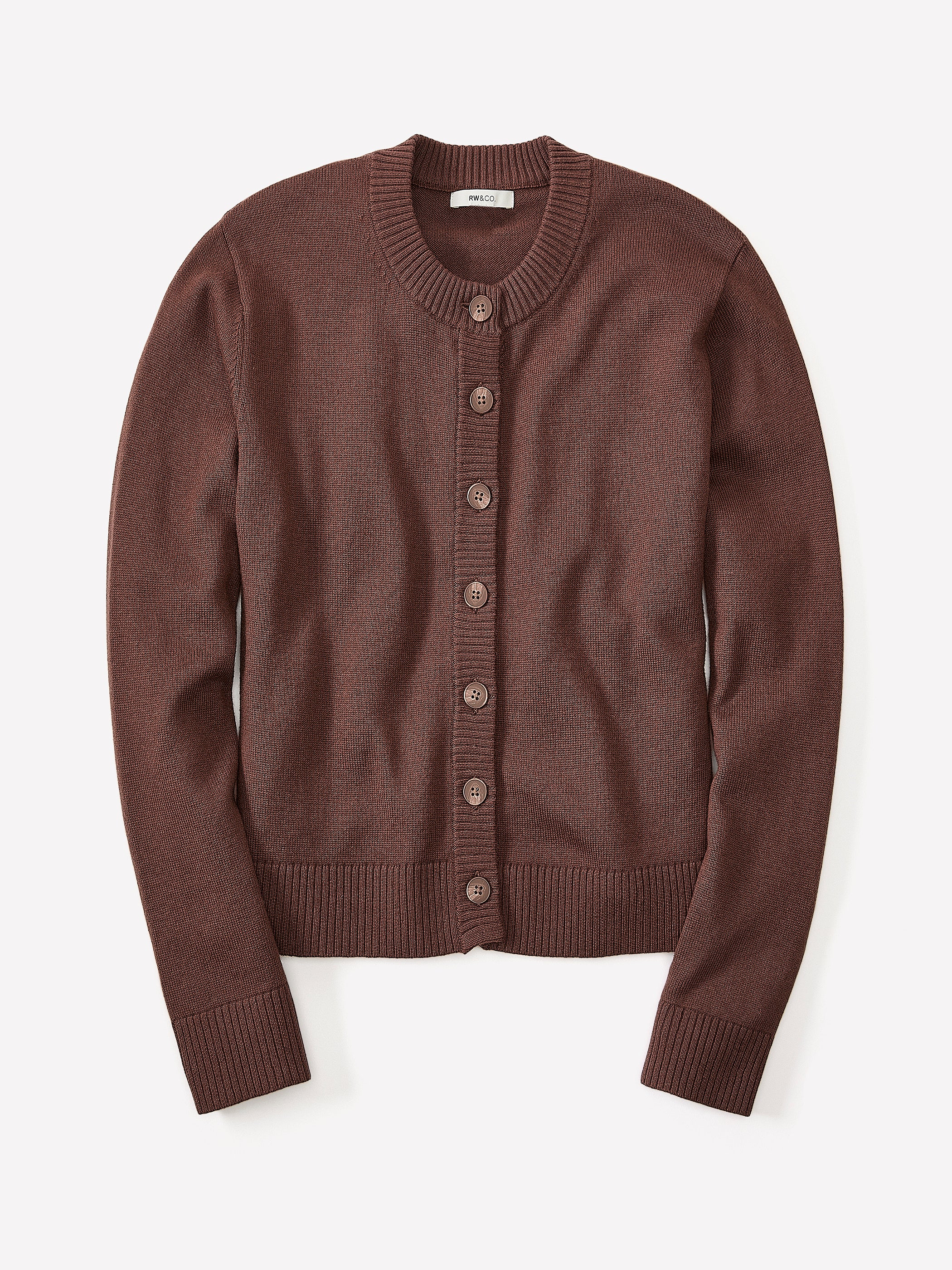 Wool-Blend Long-Sleeve Crew-Neck Cardigan - Image 10