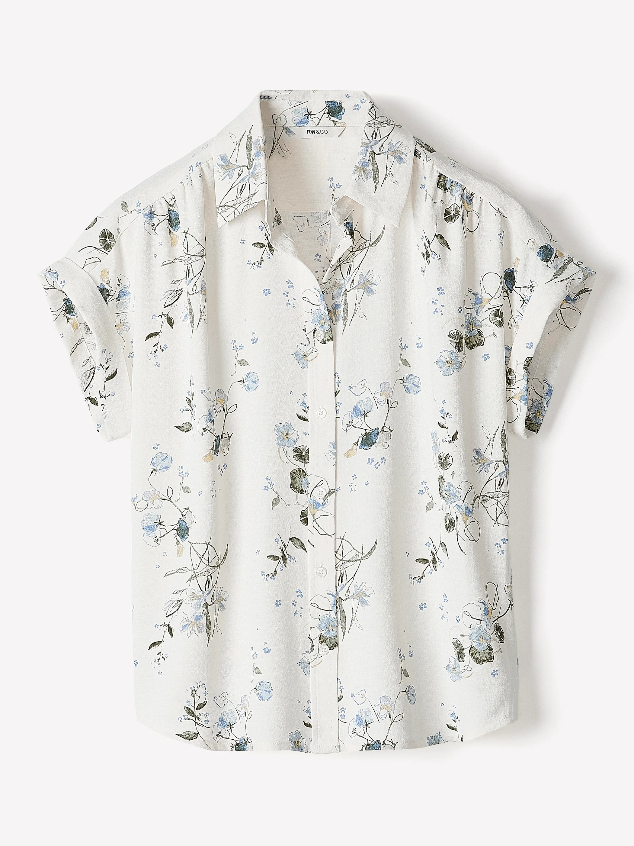 Short-Sleeve Buttoned-Down Blouse - Image 6