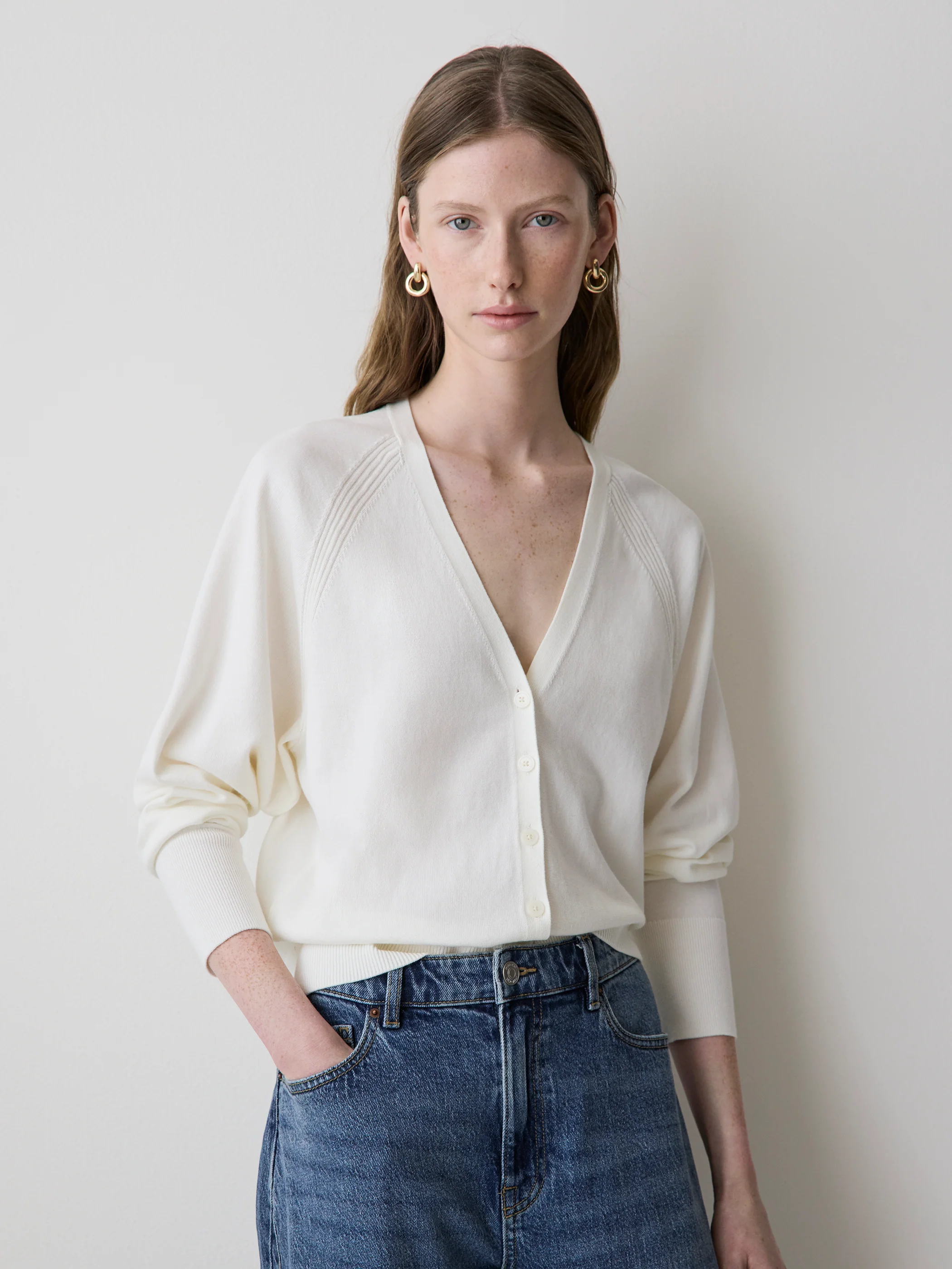 Long-Sleeve V-Neck Cardigan - Image 6