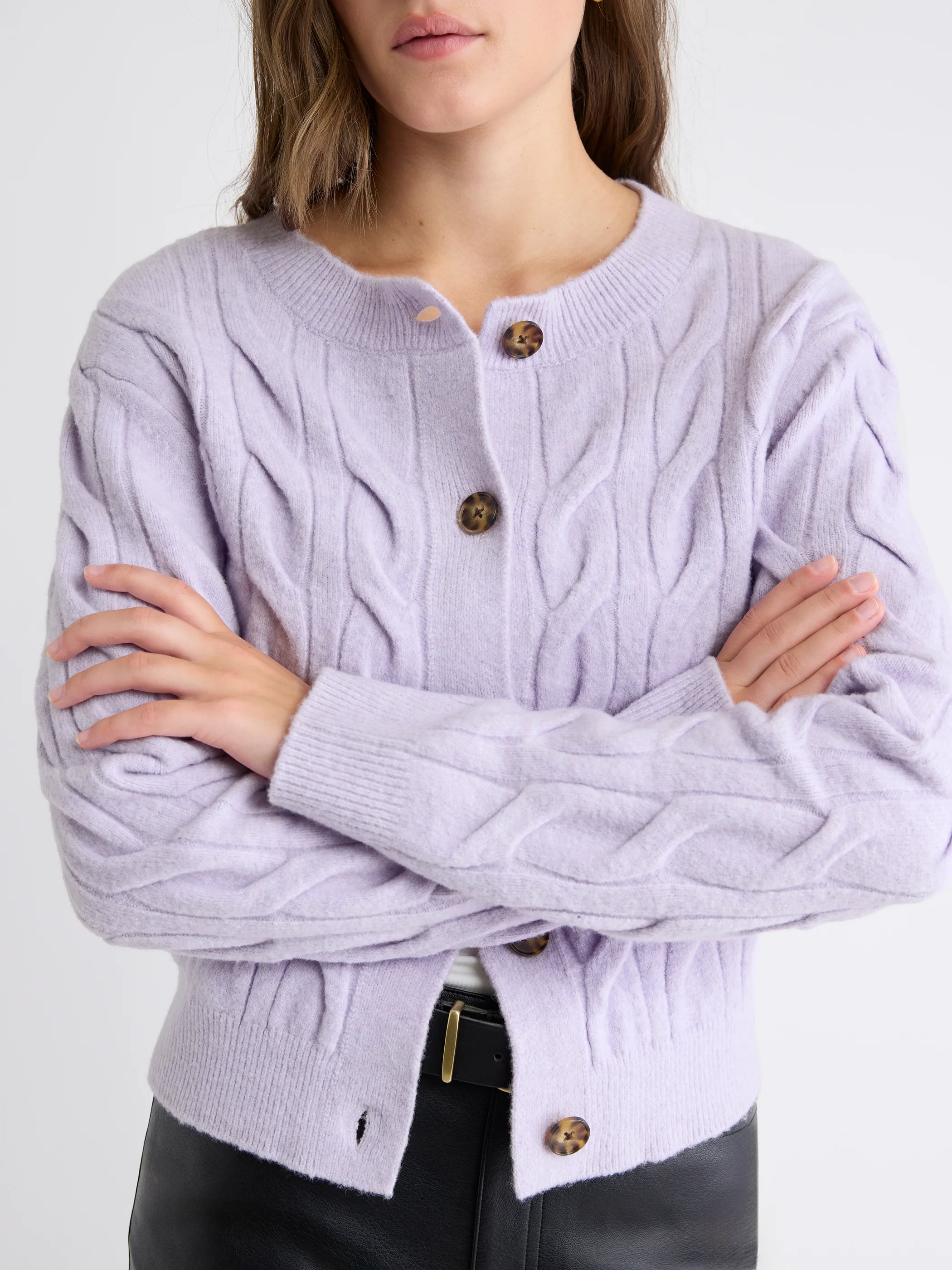 Long-Sleeve Cable-Stitch Cardigan - Image 11