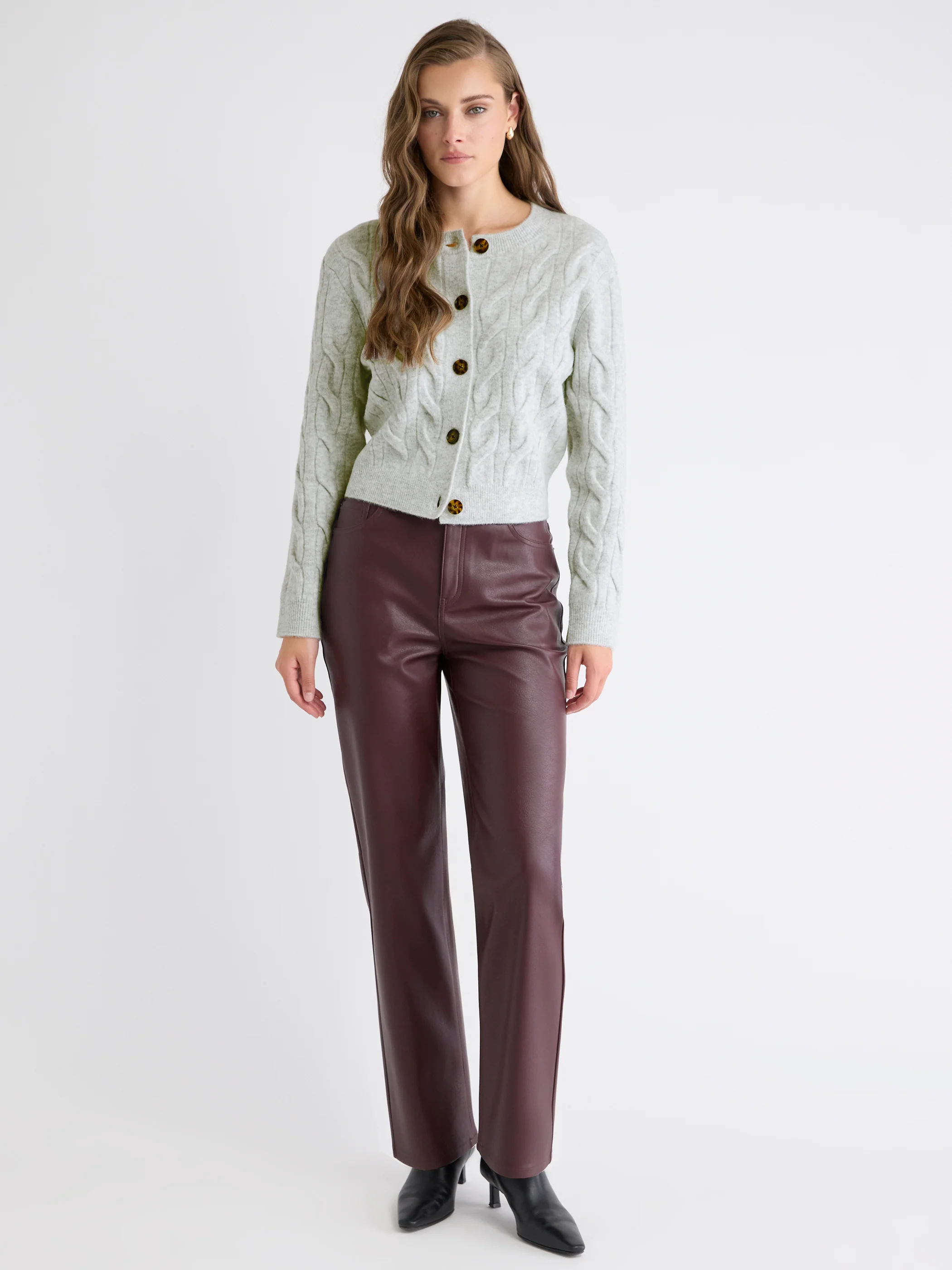 Long-Sleeve Cable-Stitch Cardigan - Image 13