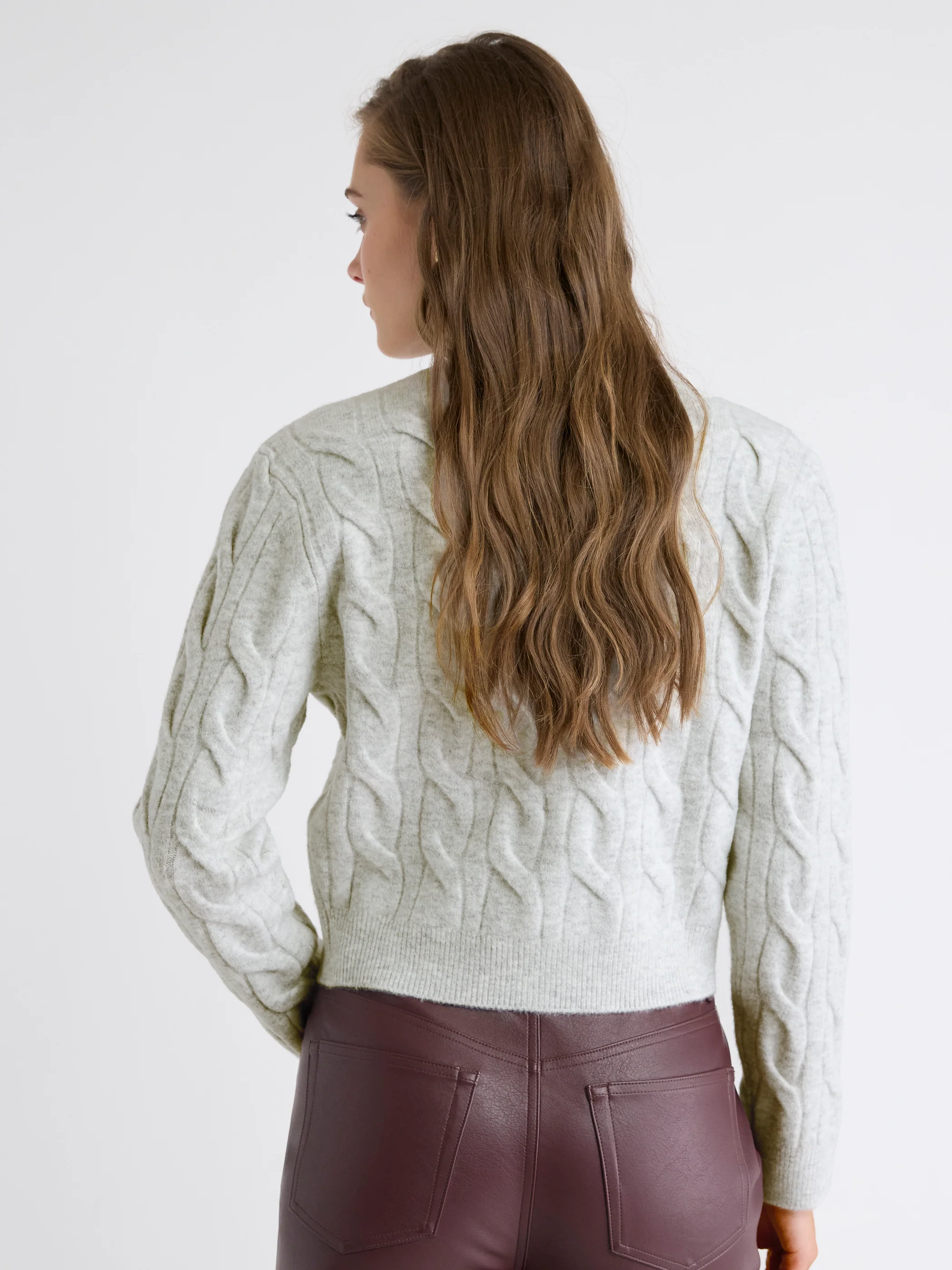 Long-Sleeve Cable-Stitch Cardigan - Image 14