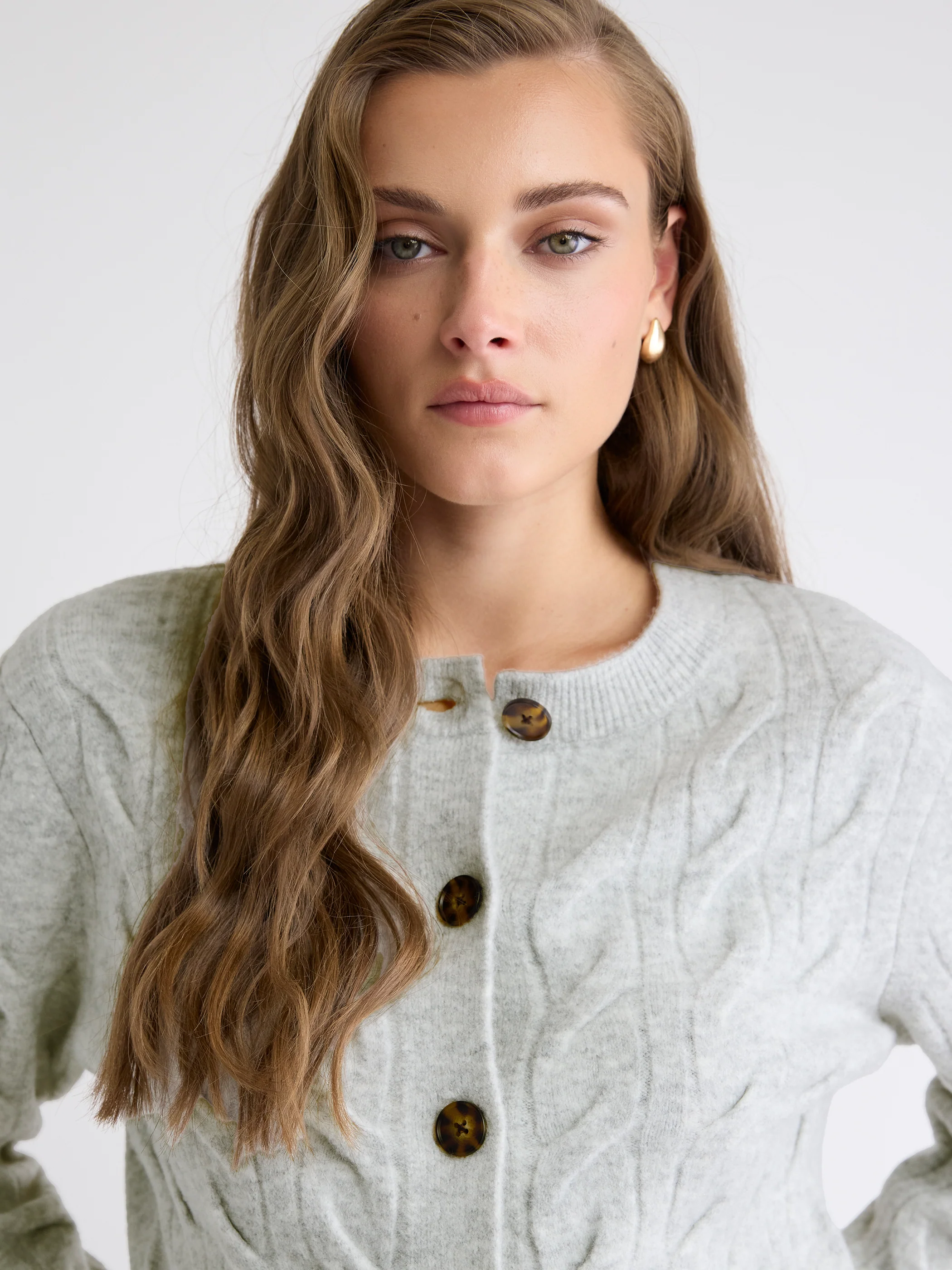 Long-Sleeve Cable-Stitch Cardigan - Image 17