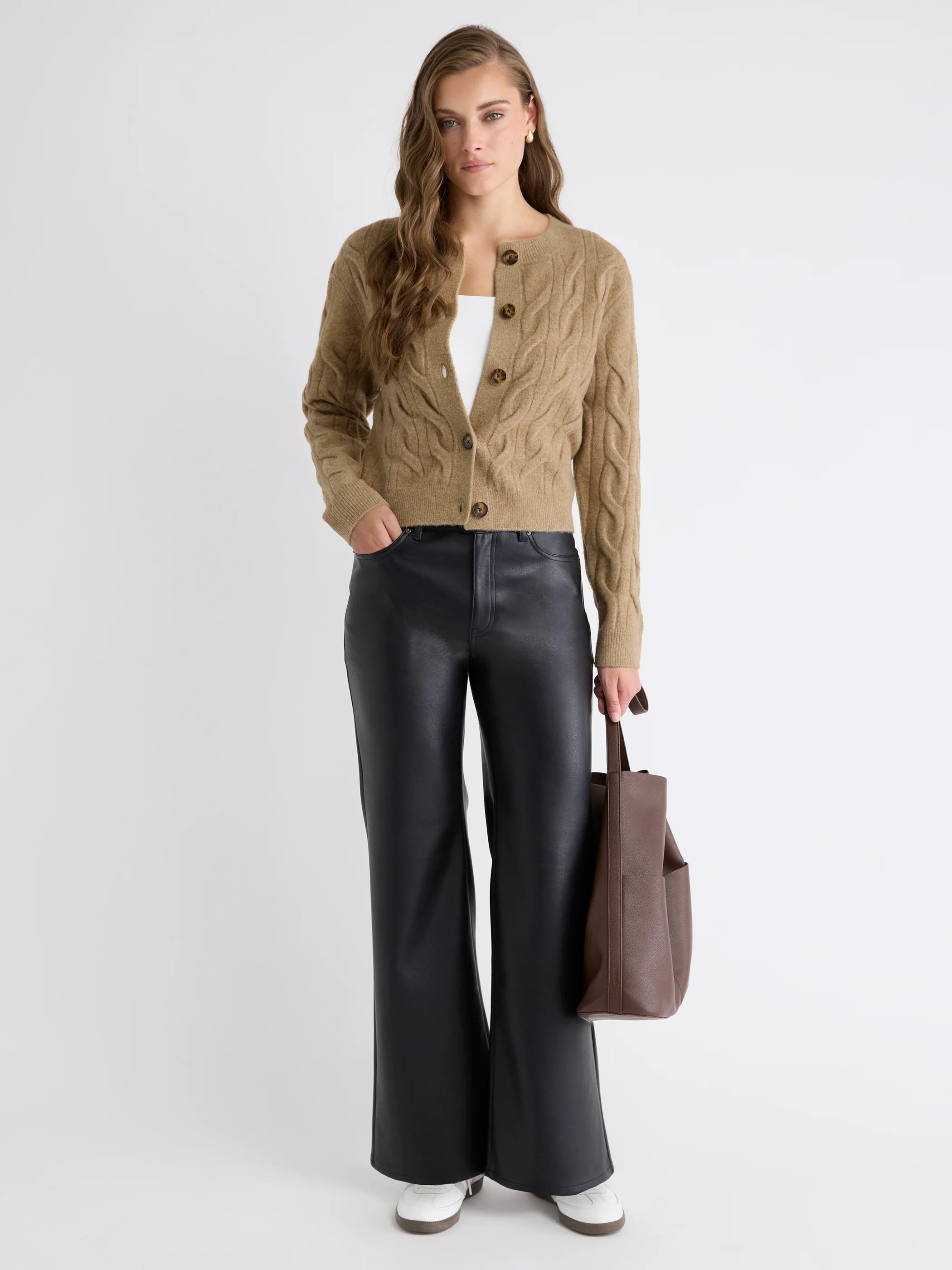 Long-Sleeve Cable-Stitch Cardigan - Image 19