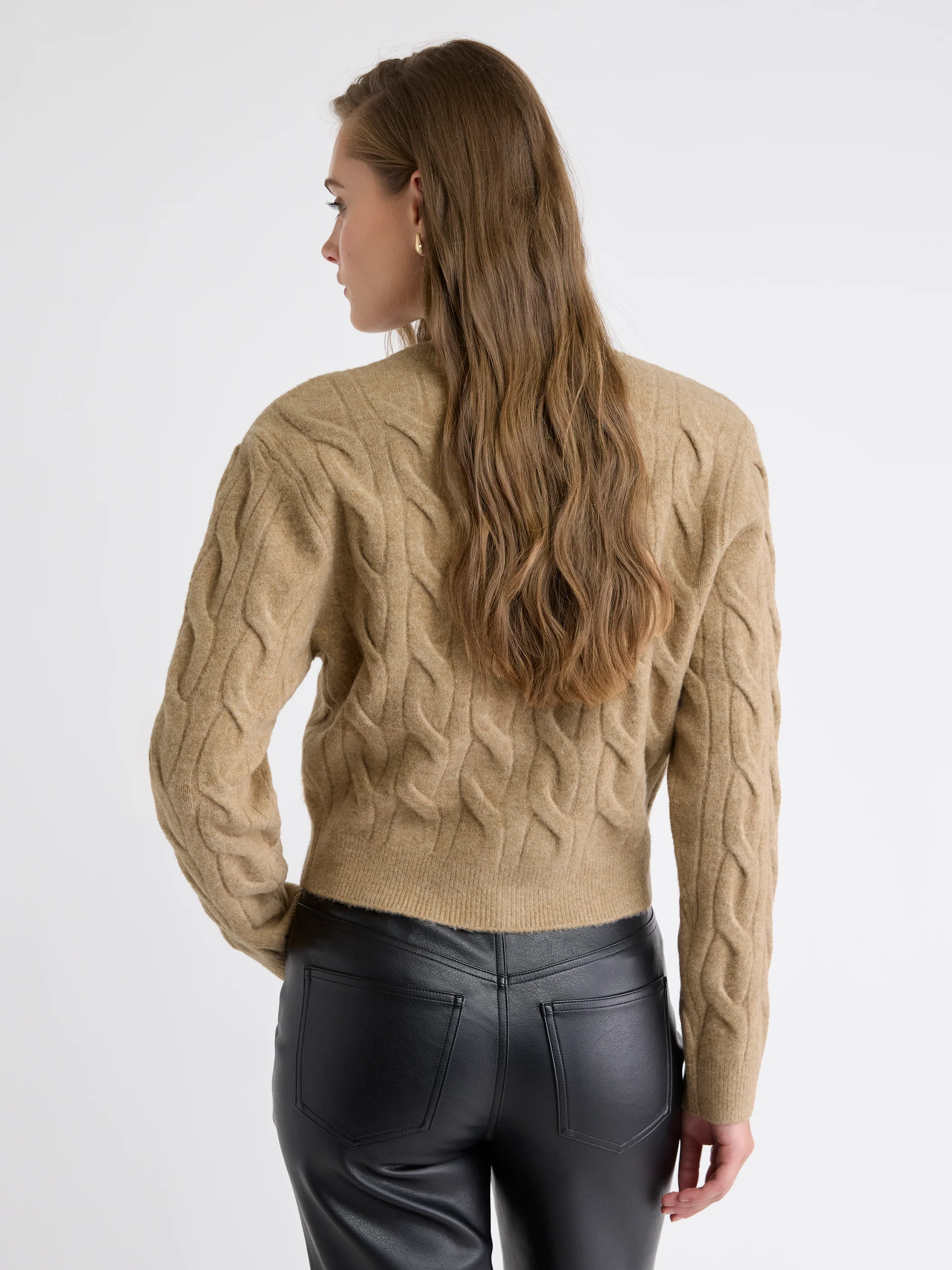 Long-Sleeve Cable-Stitch Cardigan - Image 20