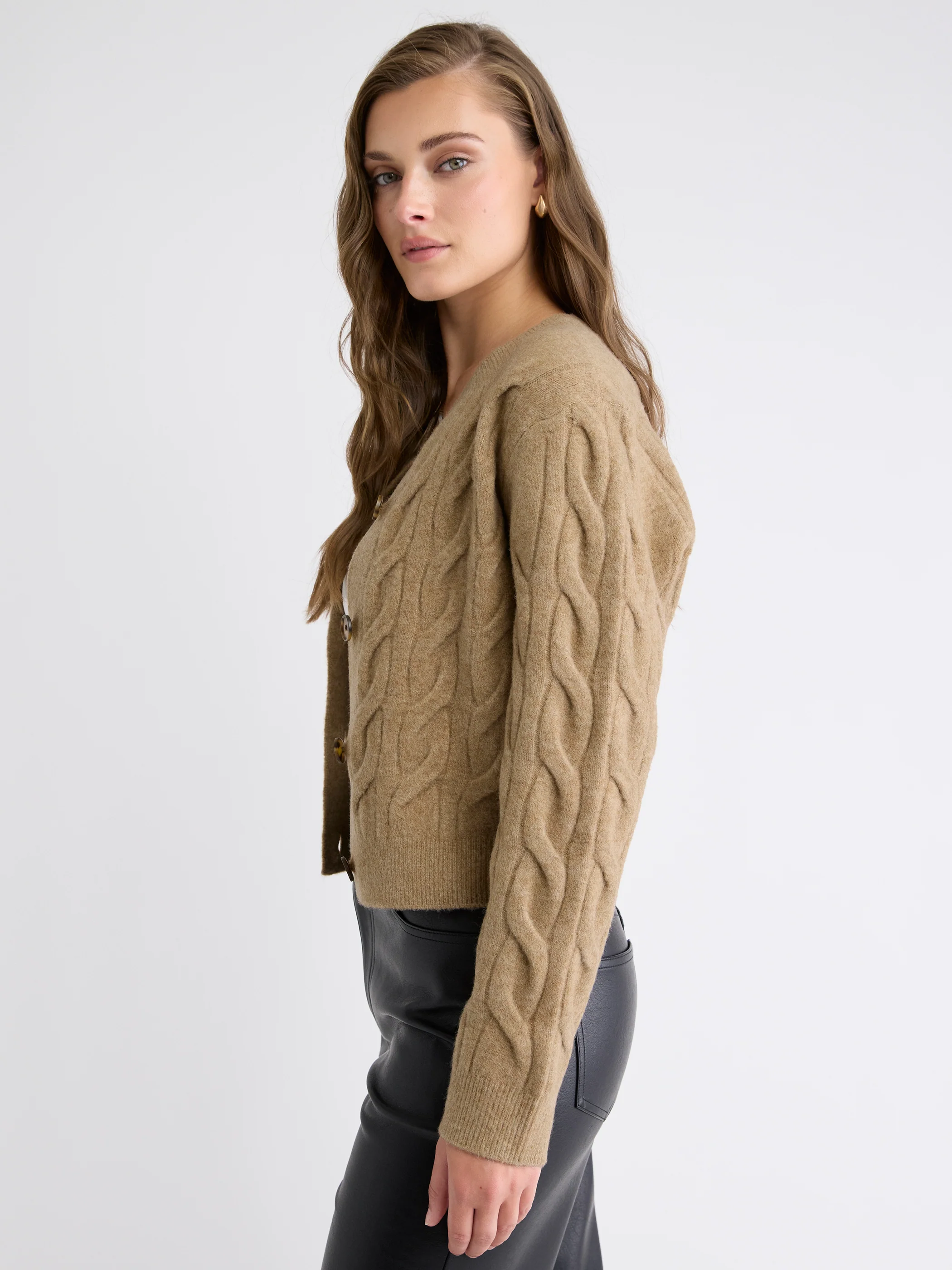 Long-Sleeve Cable-Stitch Cardigan - Image 23