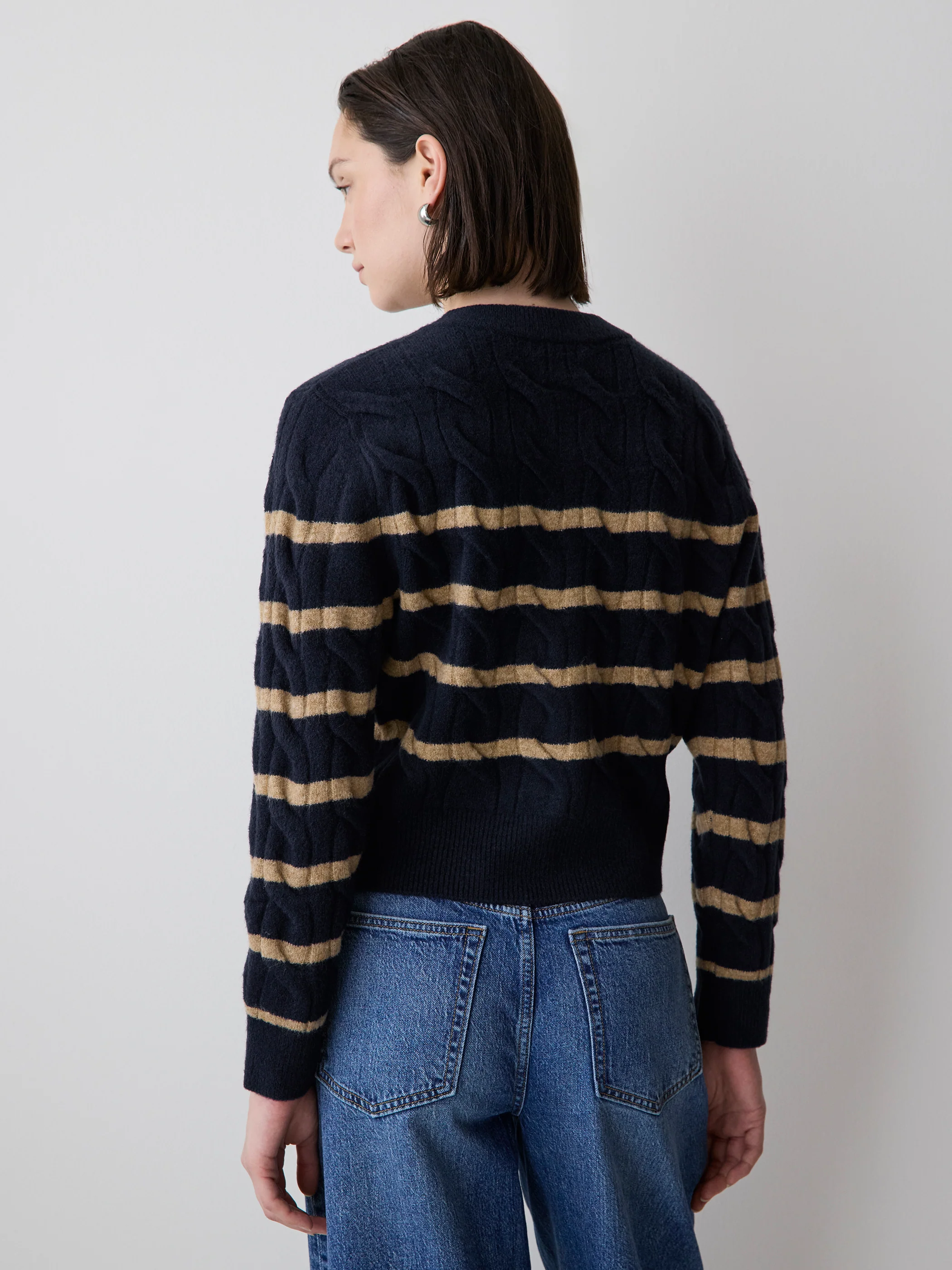 Long-Sleeve Cable-Stitch Cardigan - Image 3