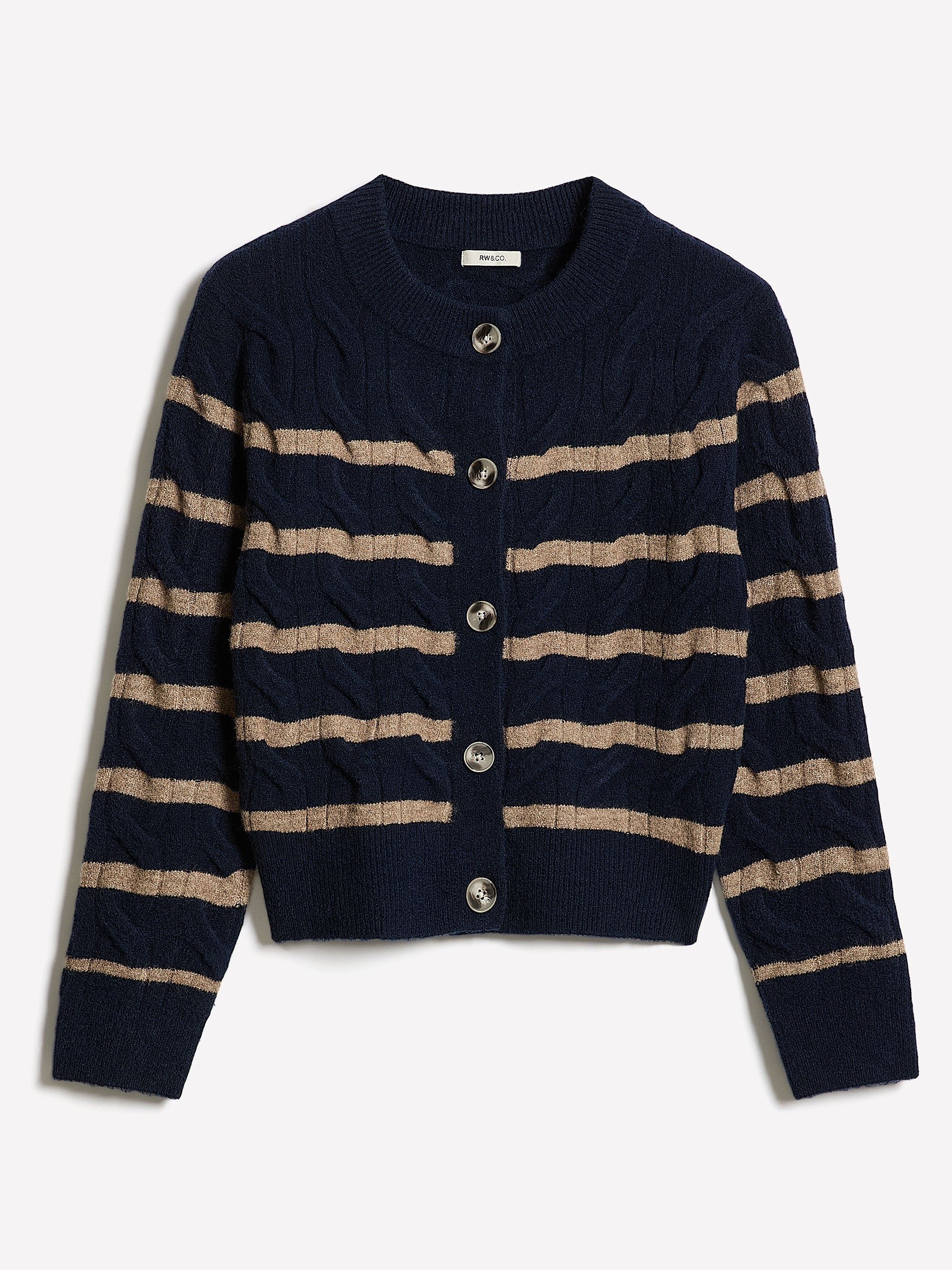 Long-Sleeve Cable-Stitch Cardigan - Image 5