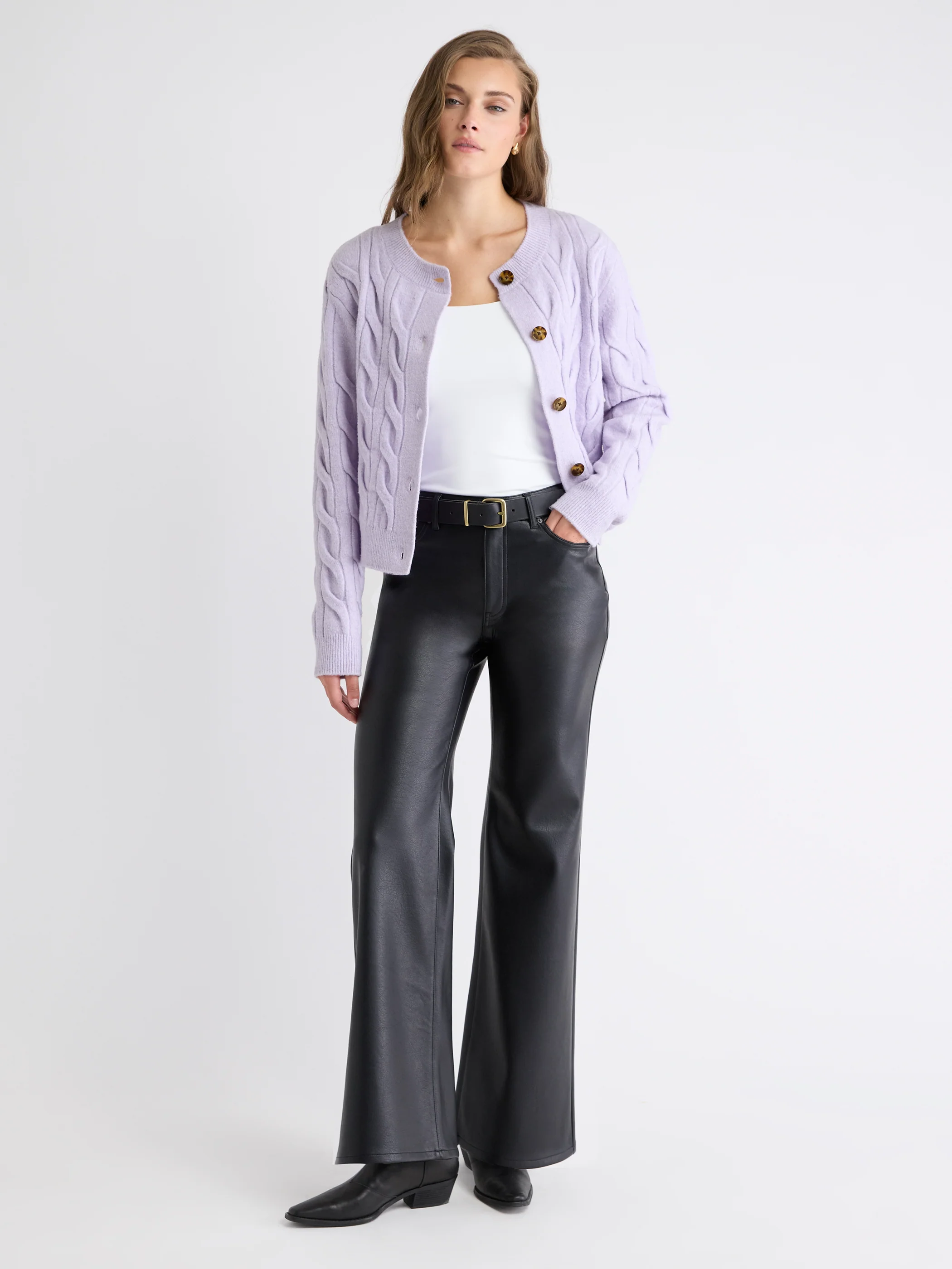Long-Sleeve Cable-Stitch Cardigan - Image 7