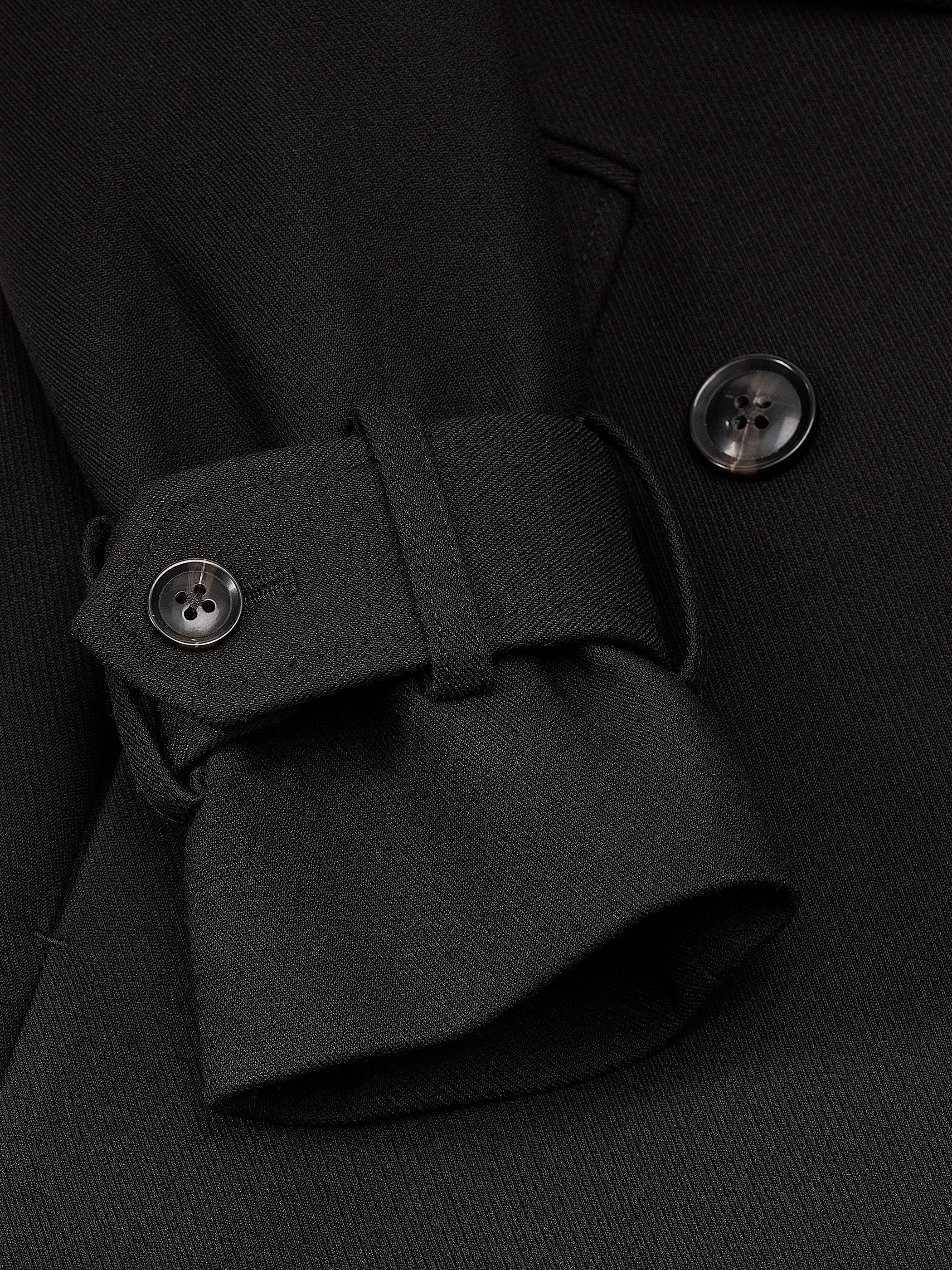 Double-Breasted Twill Trench Coat with Belt - Image 4