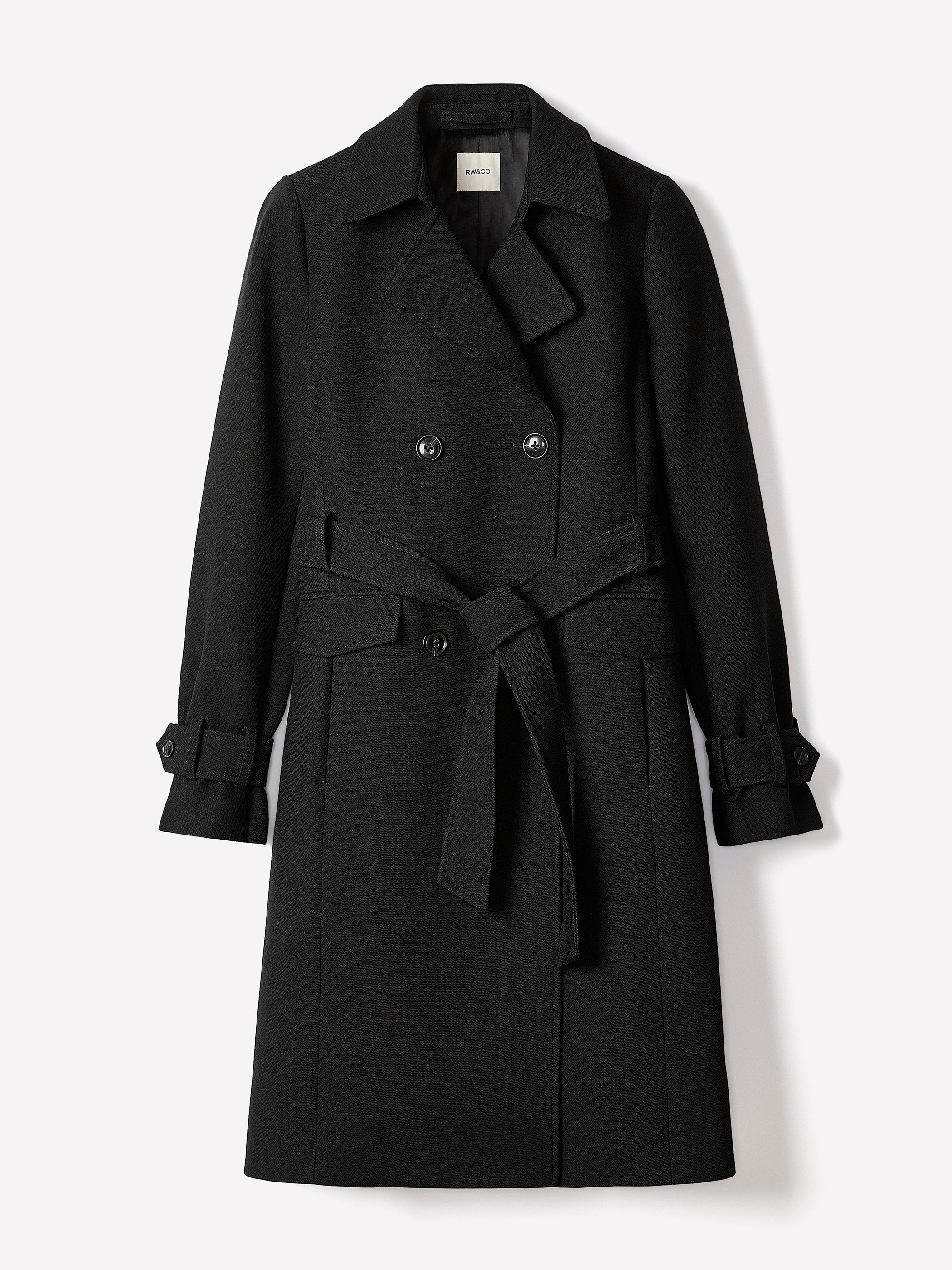 Double-Breasted Twill Trench Coat with Belt - Image 5