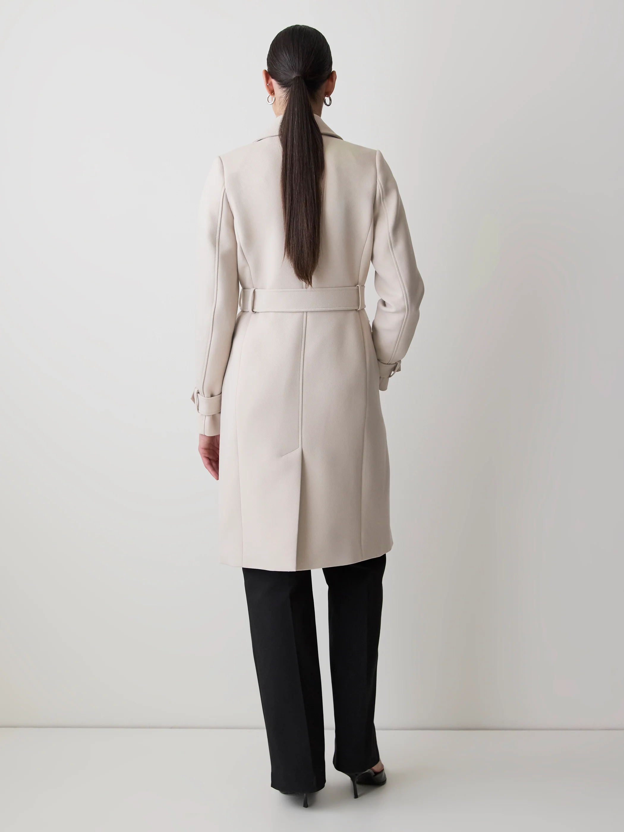 Double-Breasted Twill Trench Coat with Belt - Image 7