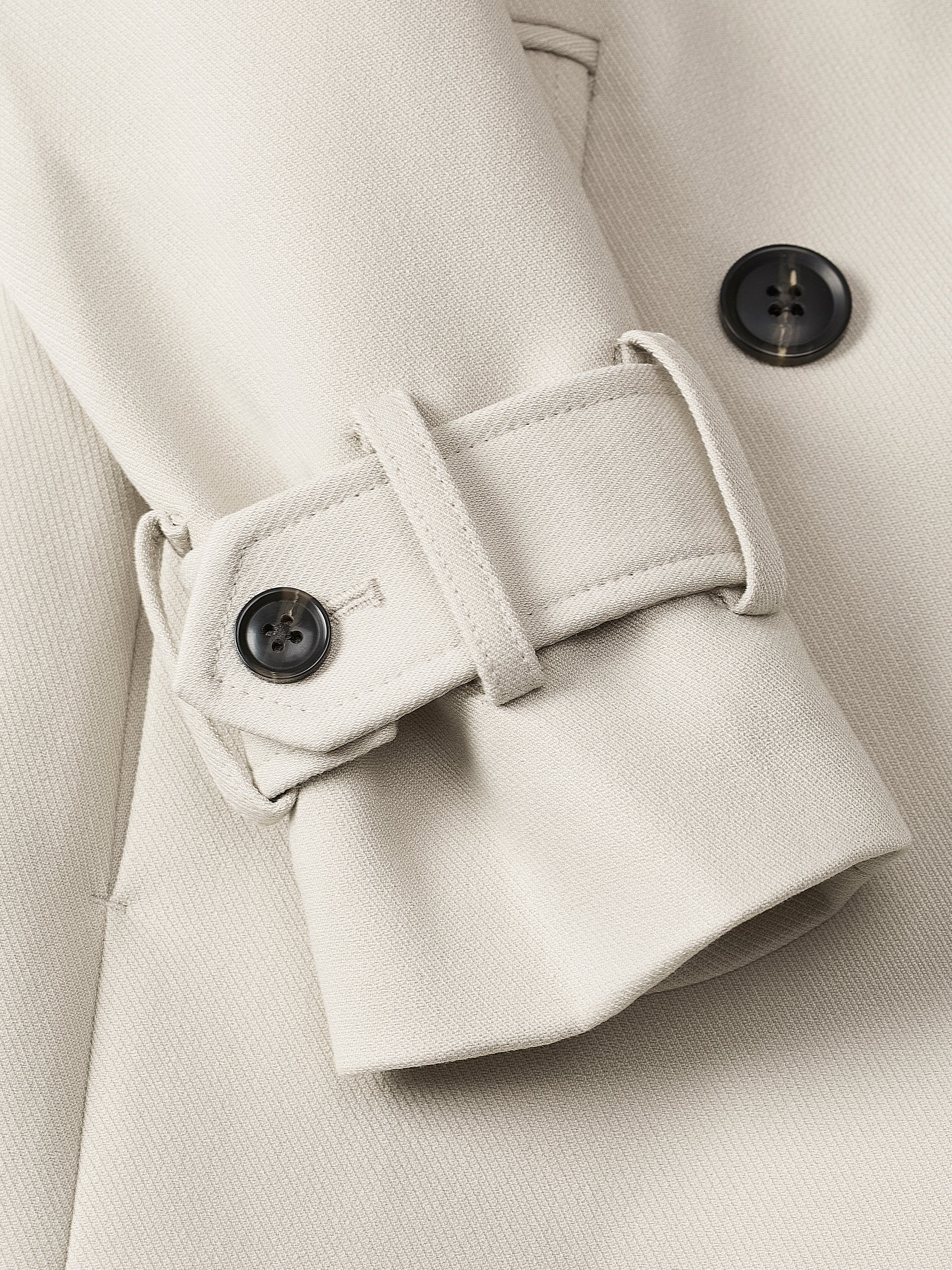 Double-Breasted Twill Trench Coat with Belt - Image 9