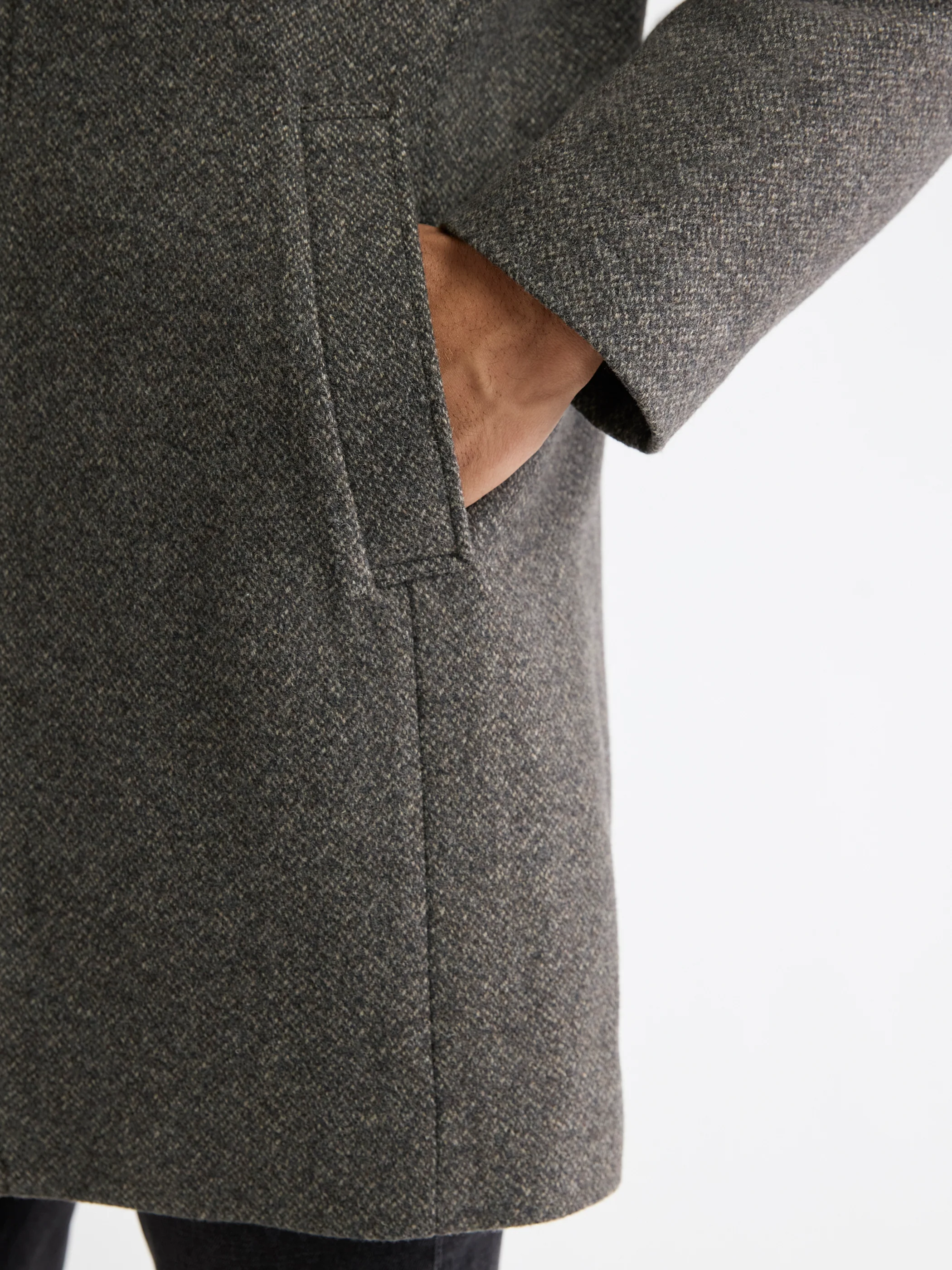 Classic Mock-Neck Heathered-Wool Coat with Dickey - Image 7