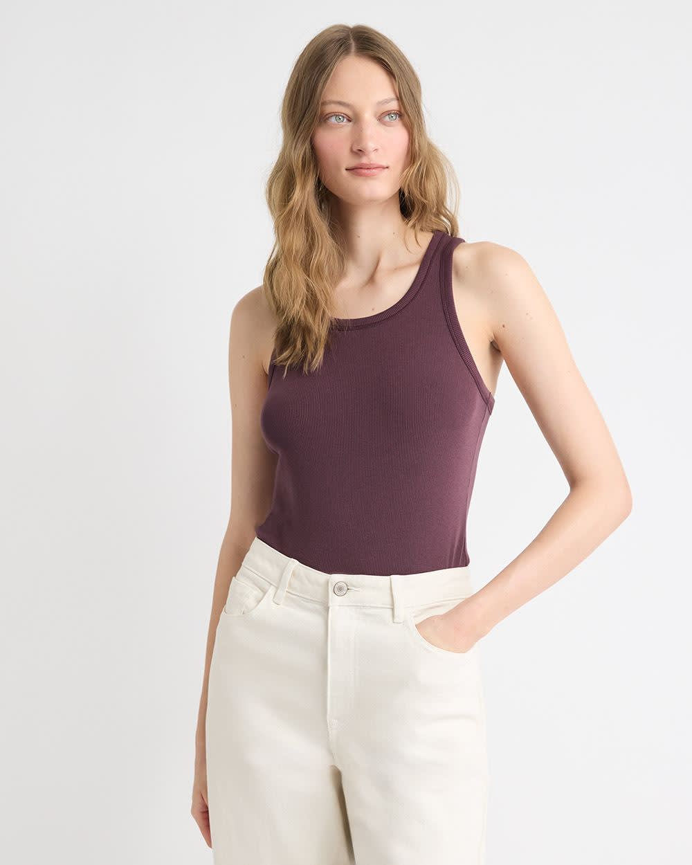 Crew-Neck Racerback Fitted Tank - Image 11