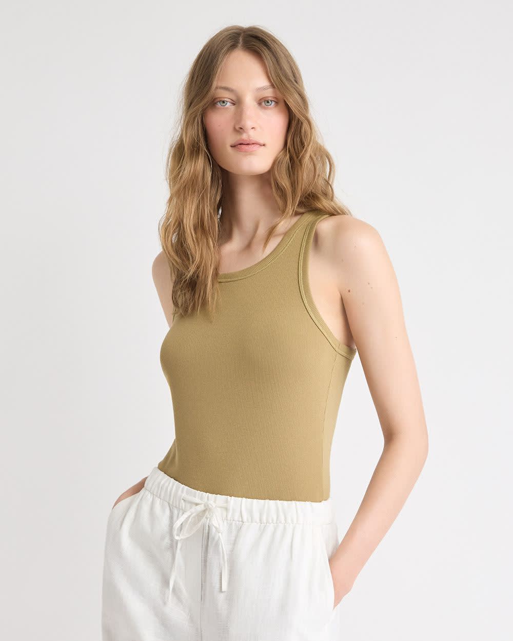 Crew-Neck Racerback Fitted Tank - Image 6
