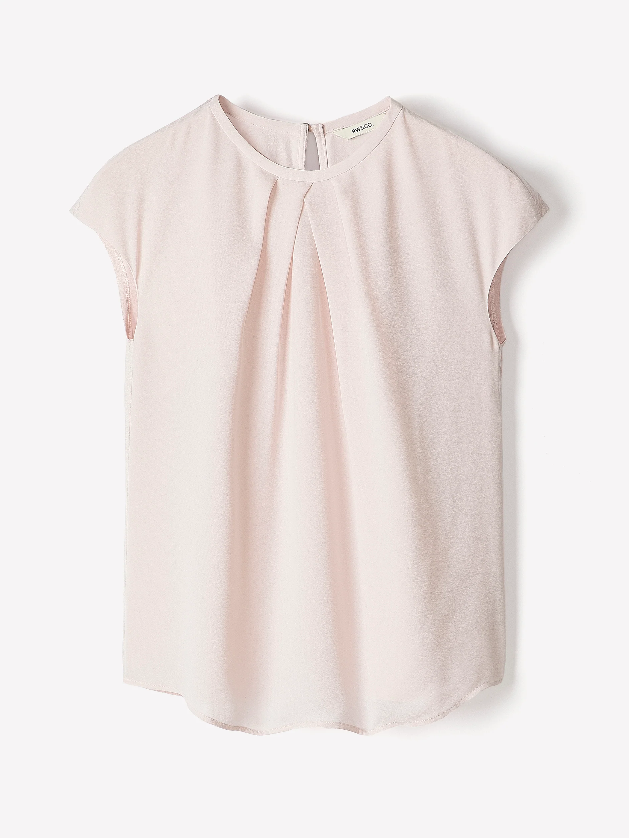 Mix-Media Cap-Sleeve Crew-Neck Blouse - Image 5