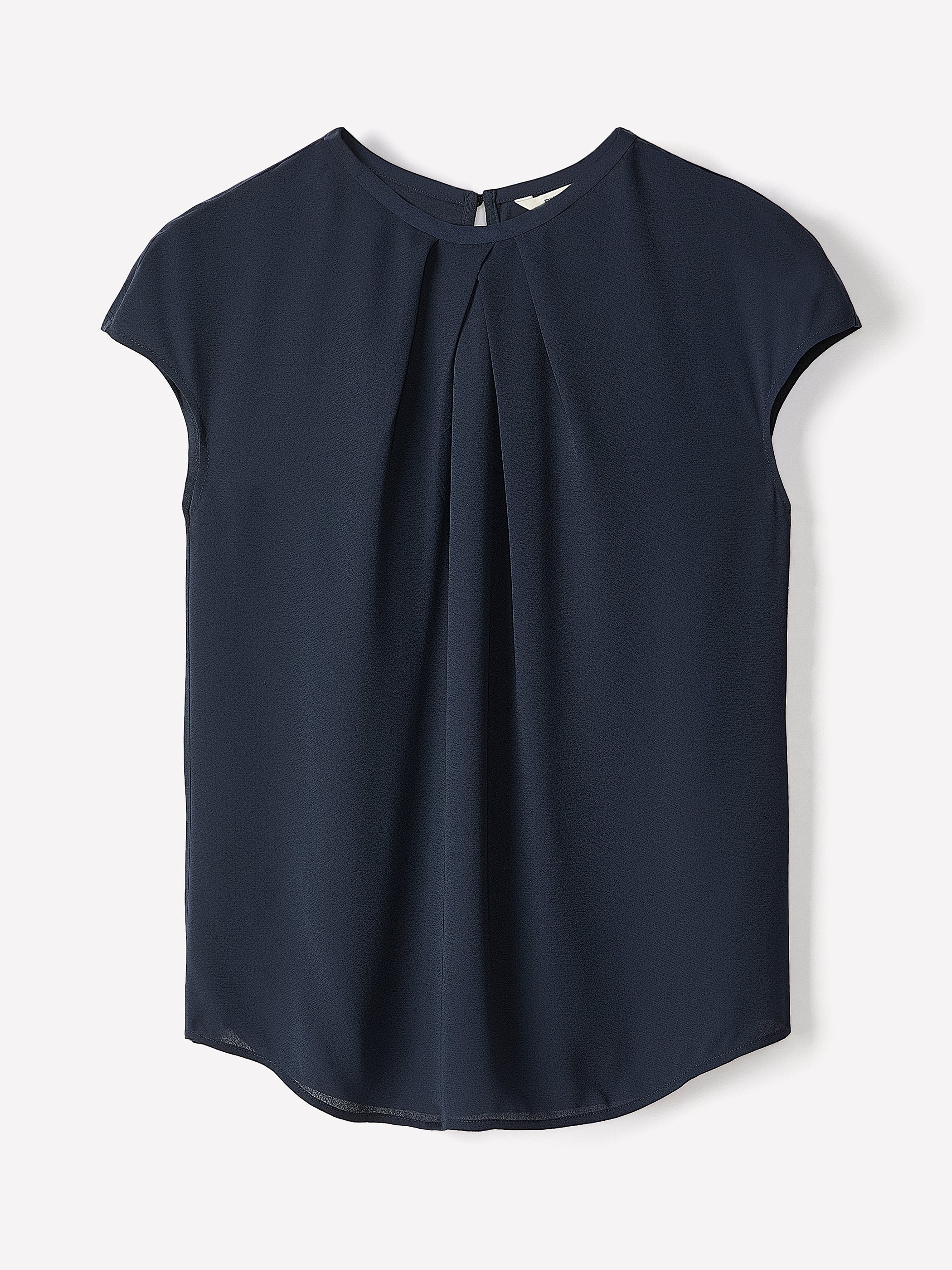 Mix-Media Cap-Sleeve Crew-Neck Blouse - Image 5