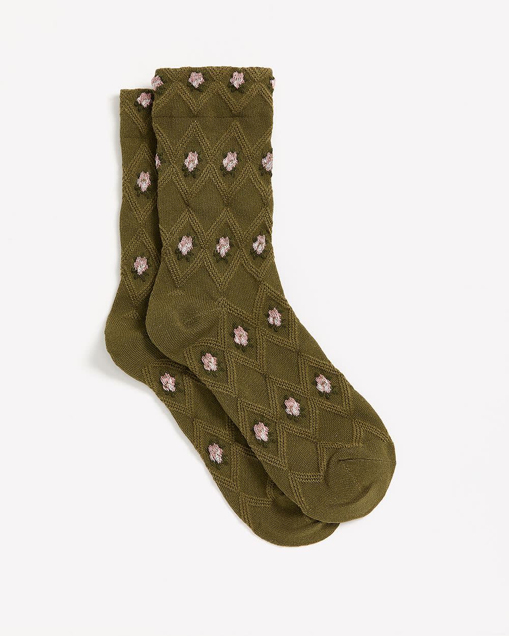 Crew Socks with Floral Pattern - Image 3