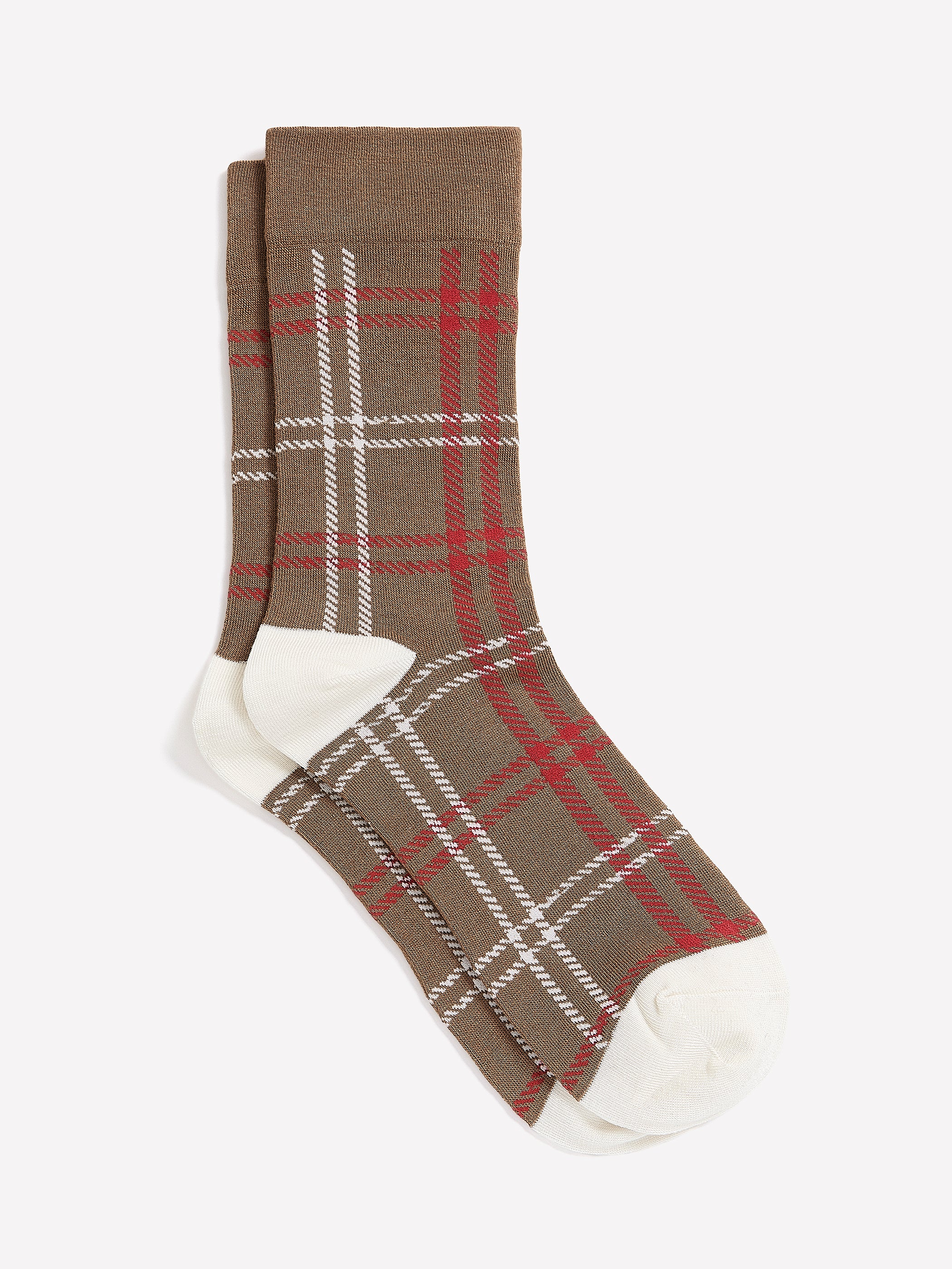 Crew Socks with Plaid Pattern