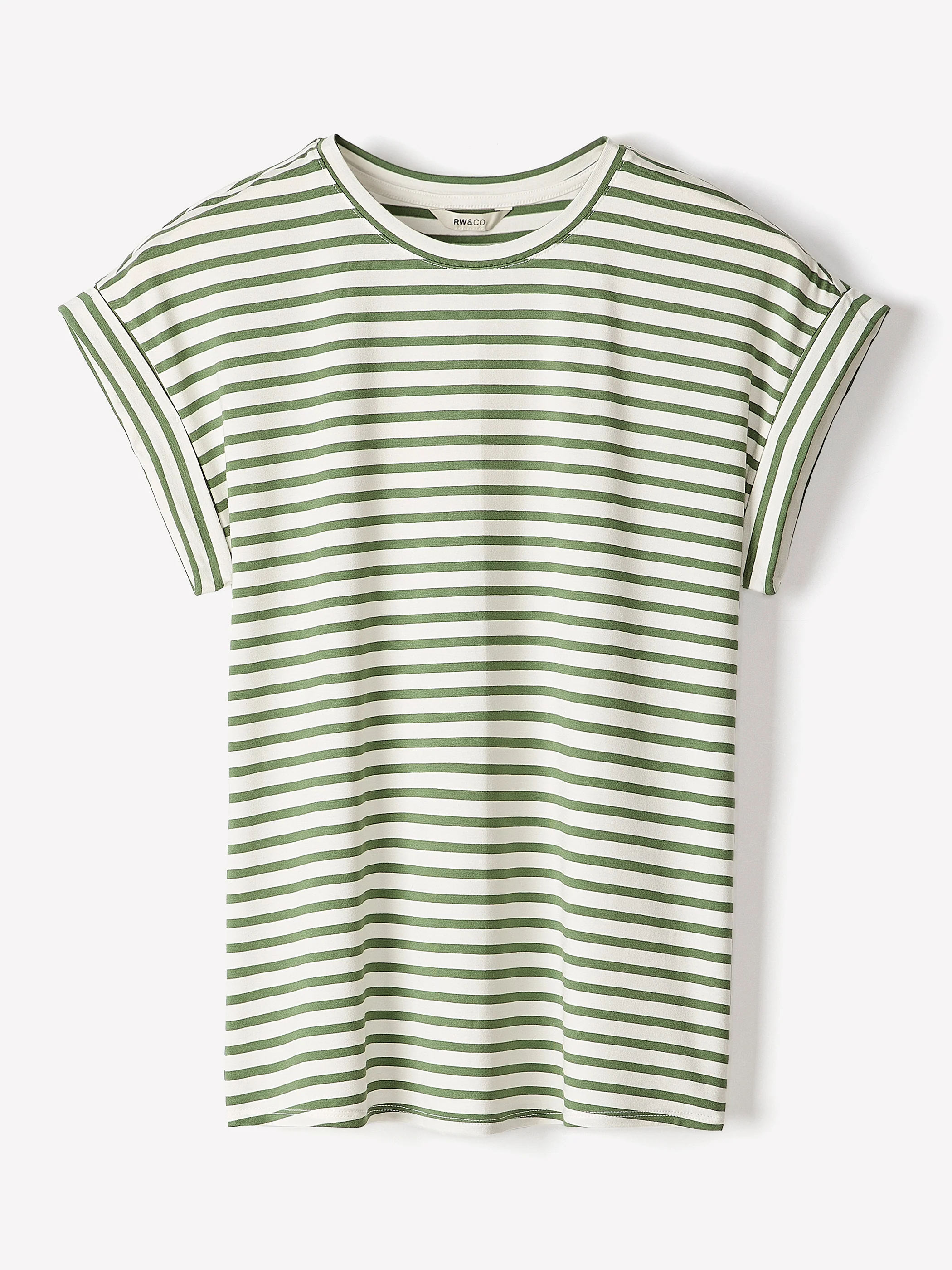 Striped Extended-Sleeve Crew-Neck Tee - Image 15