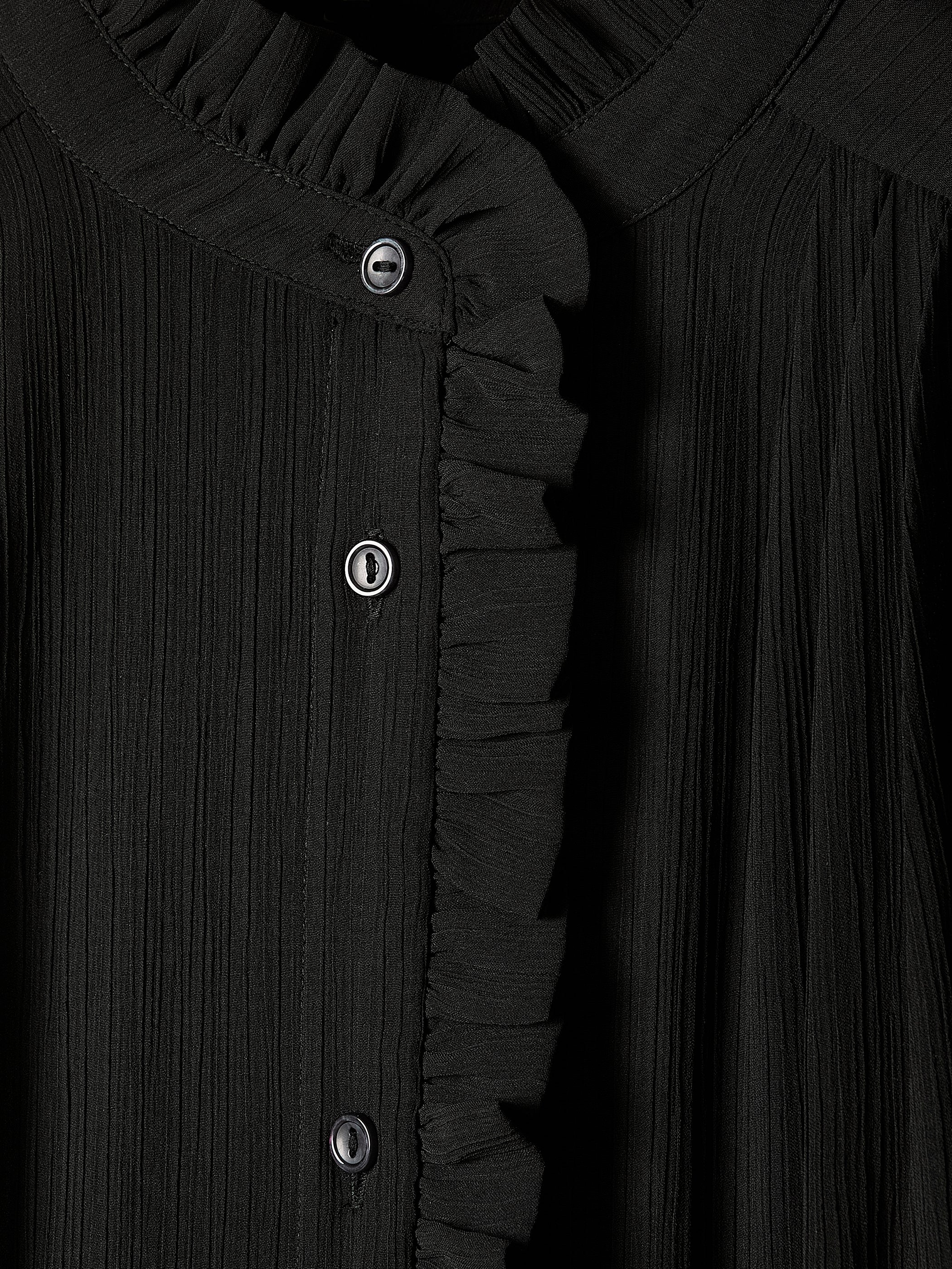 Long-Sleeve Mock-Neck Buttoned-Down Midi Dress - Image 5