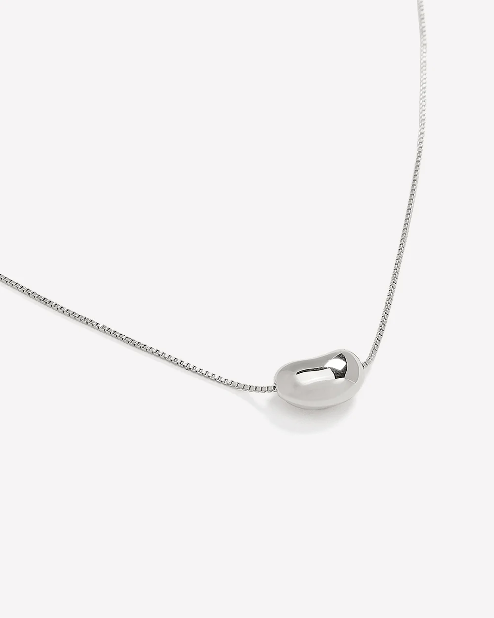 Delicate Chain Necklace with Bean Pendant - Image 3
