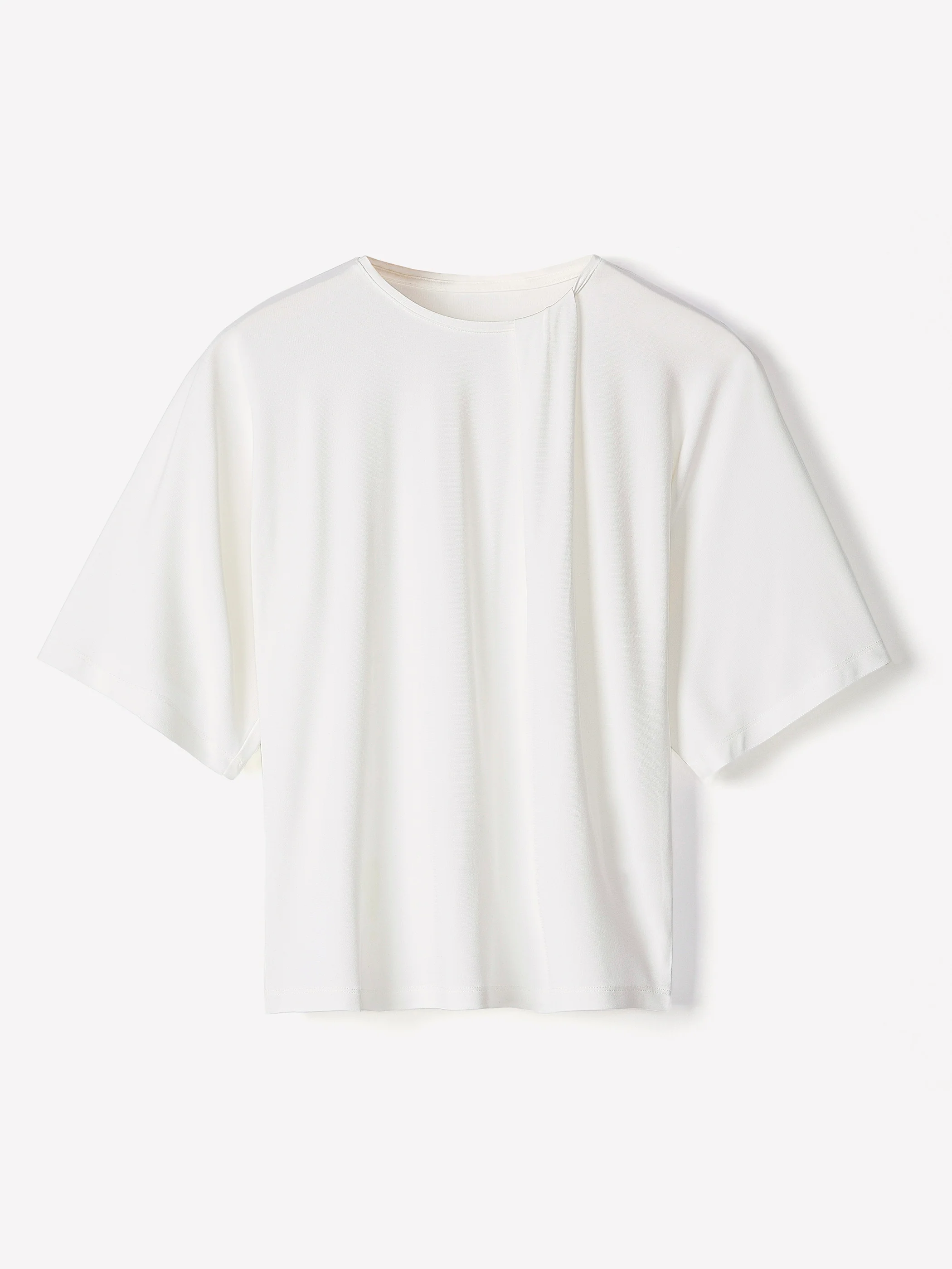 Short-Sleeve Crew-Neck Top with Pleated Detail - Image 10
