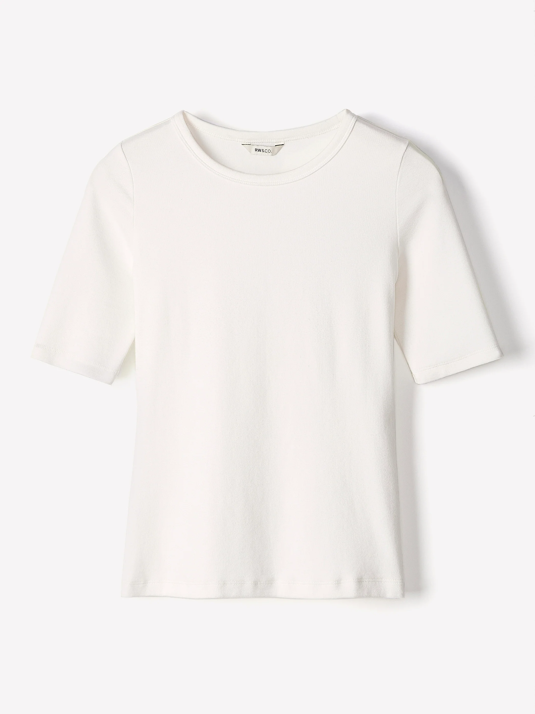 Elbow-Sleeve Crew-Neck Fitted Tee - Image 10