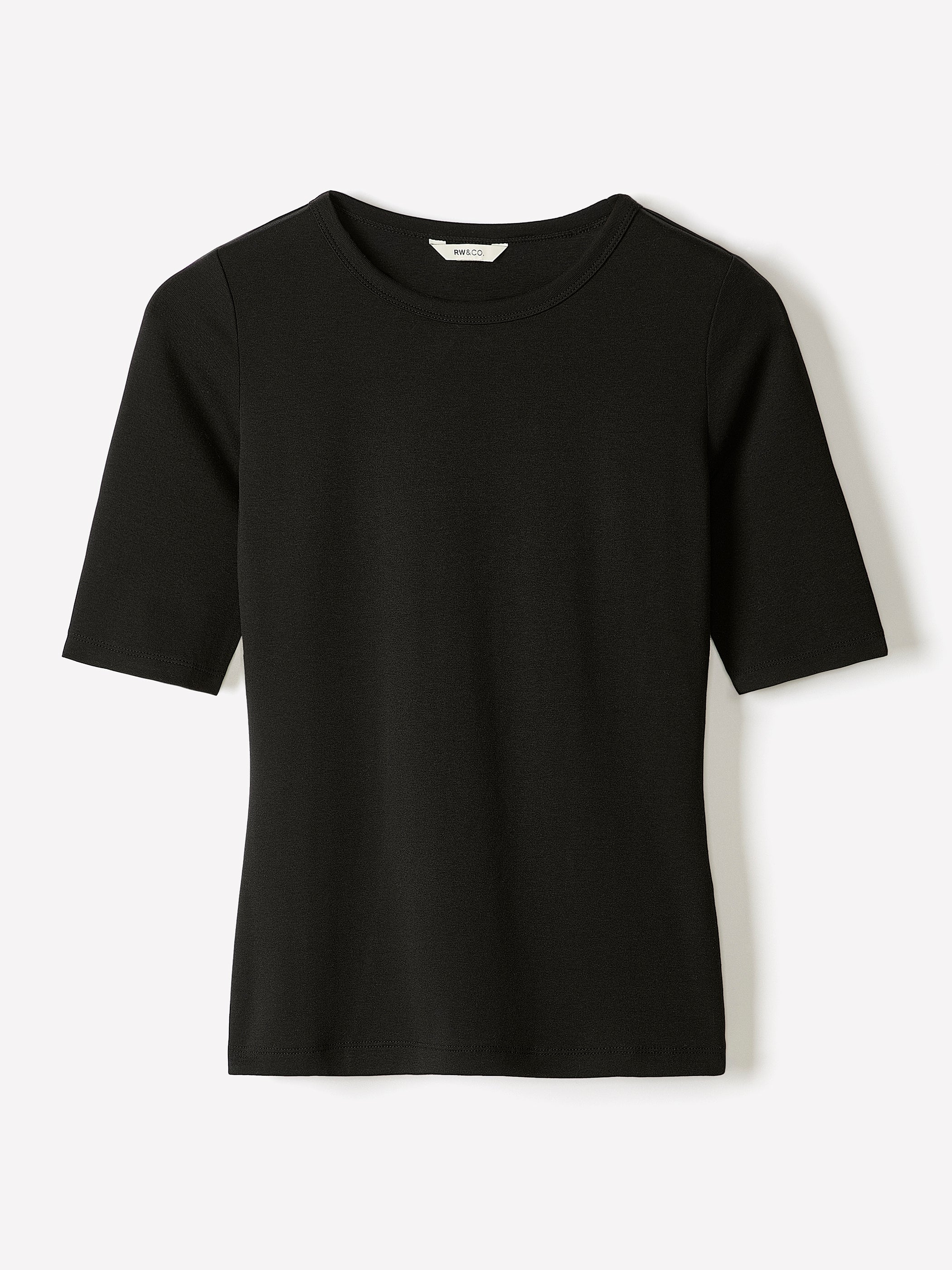 Elbow-Sleeve Crew-Neck Fitted Tee - Image 5