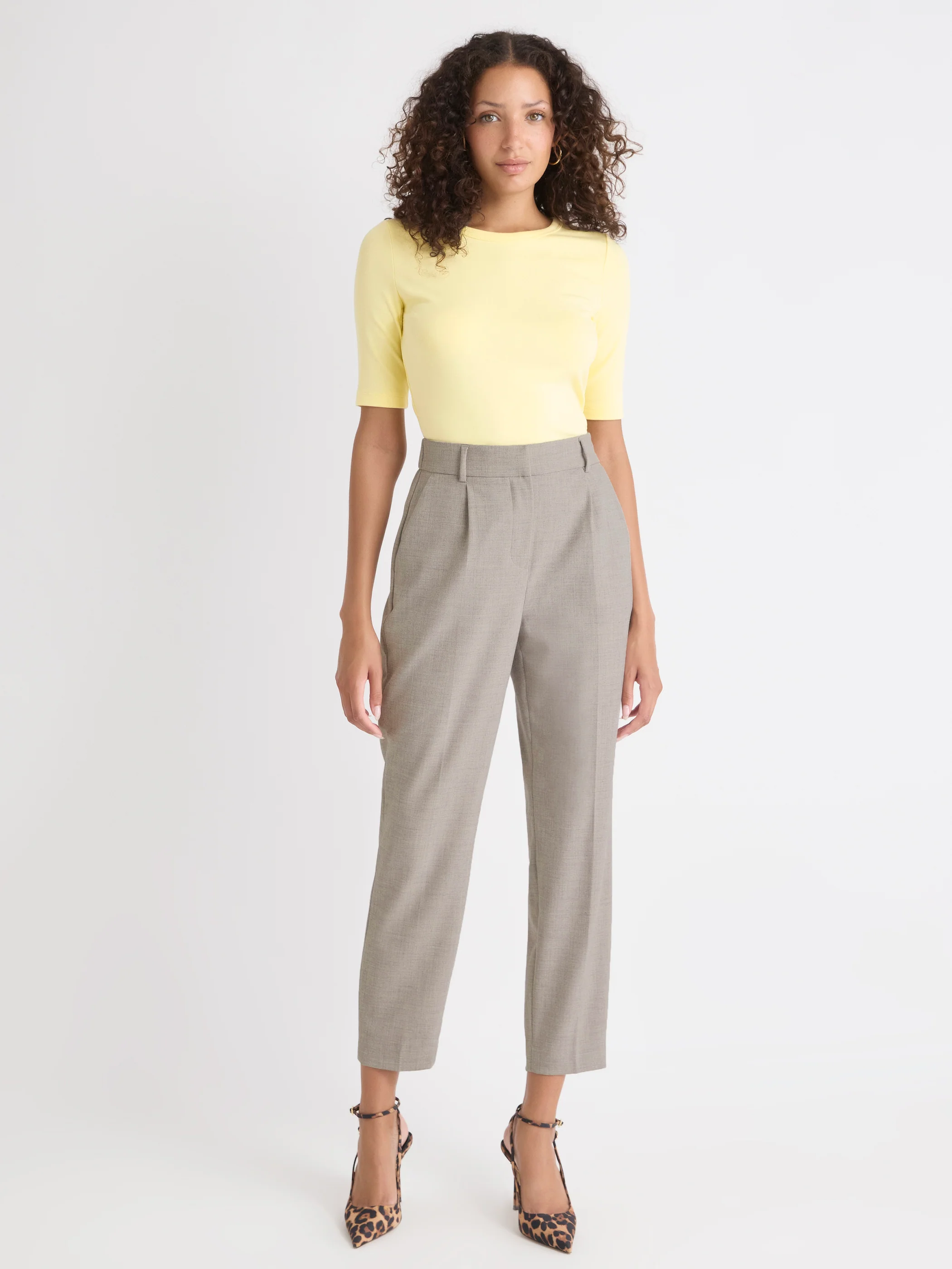 Elbow-Sleeve Crew-Neck Fitted Tee - Image 19