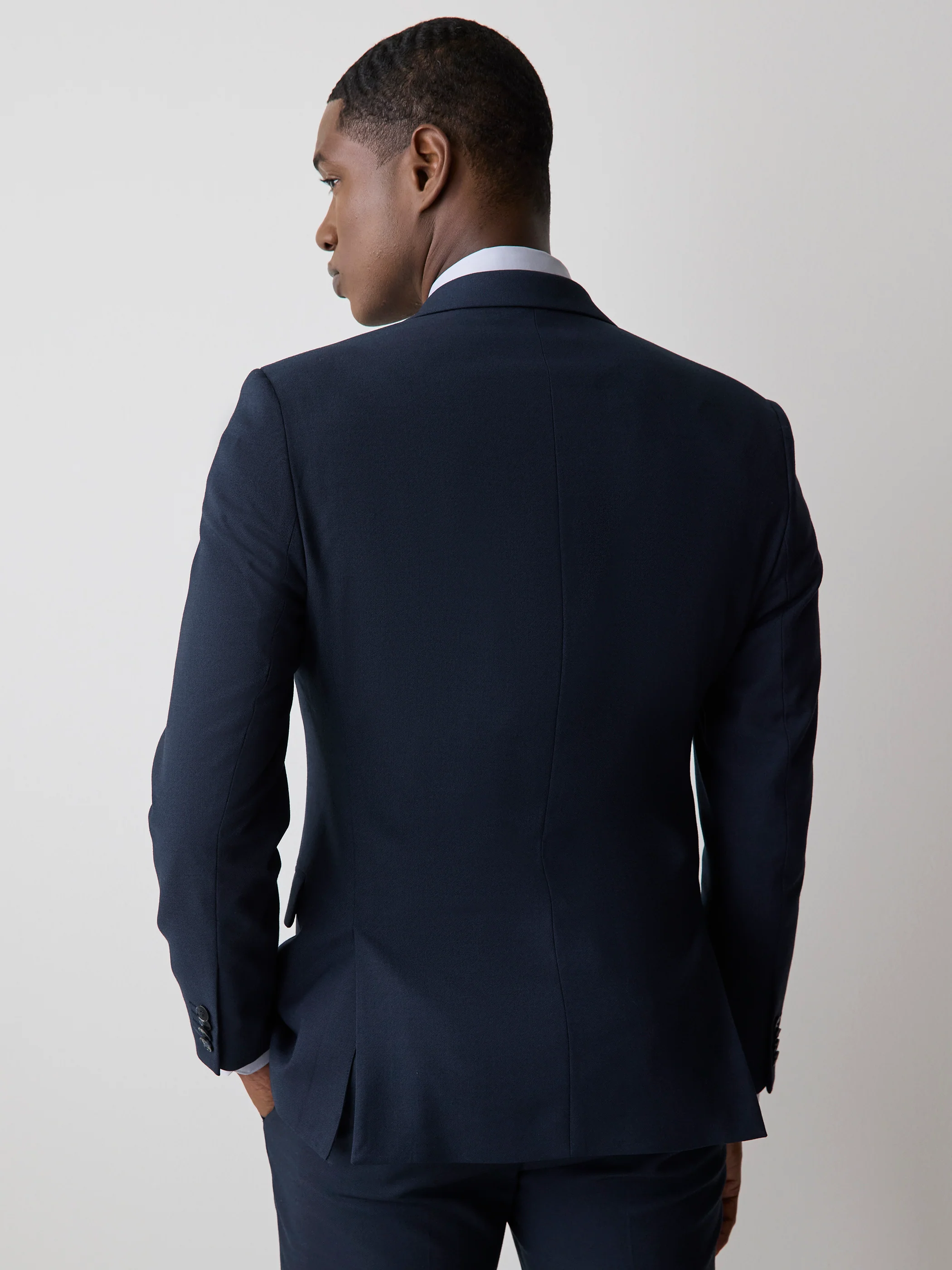 Essential Slim Fit Navy Suit Blazer - Image 3