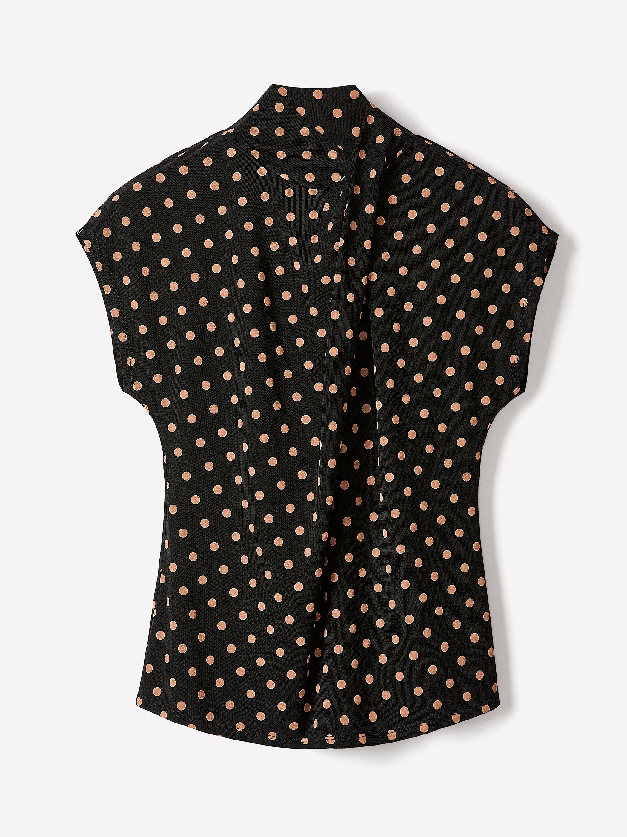 Extended-Sleeve Top with Crossover Draped Mock Neckline - Image 17