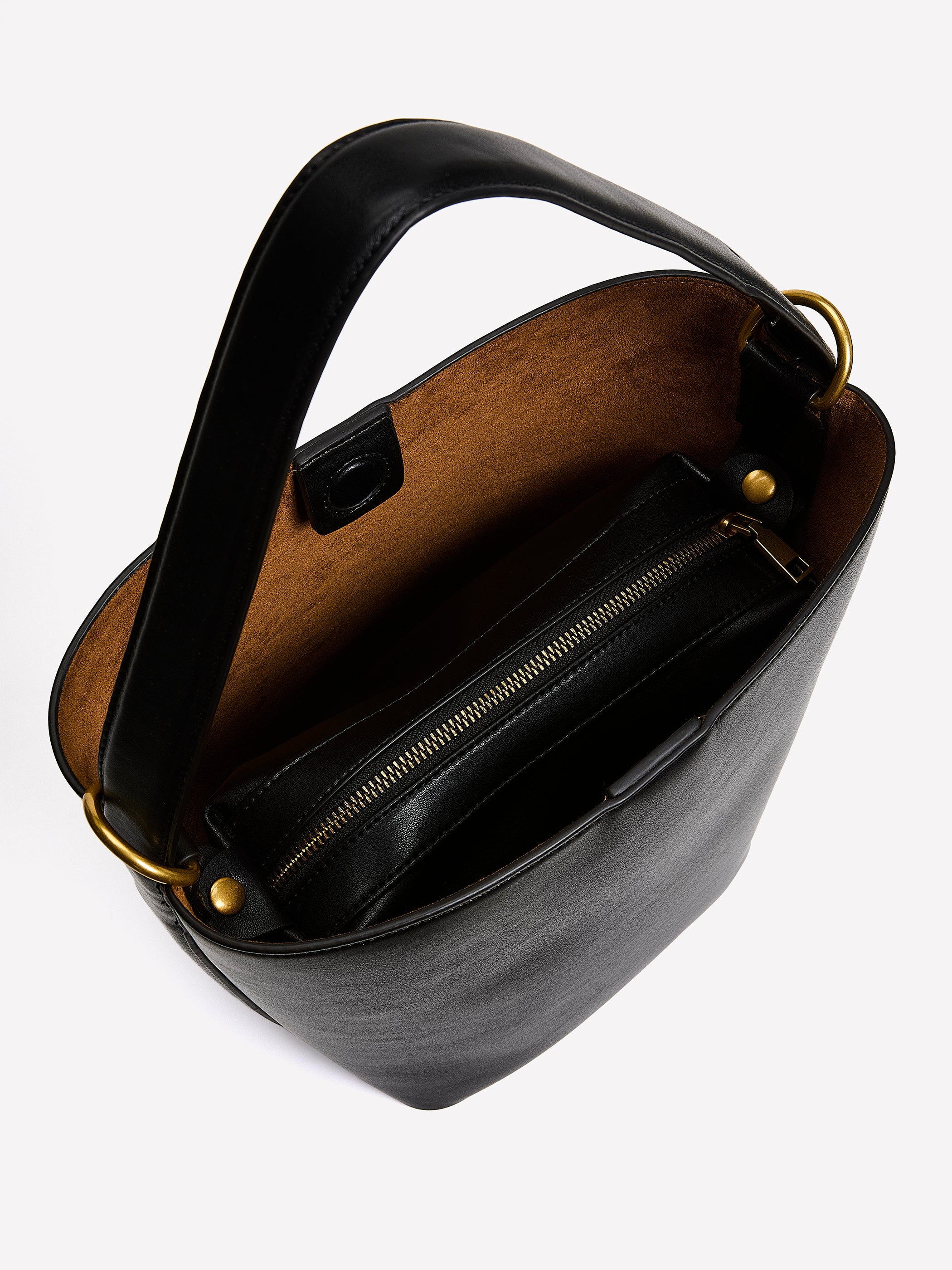 Faux Leather Bucket Bag - Image 4