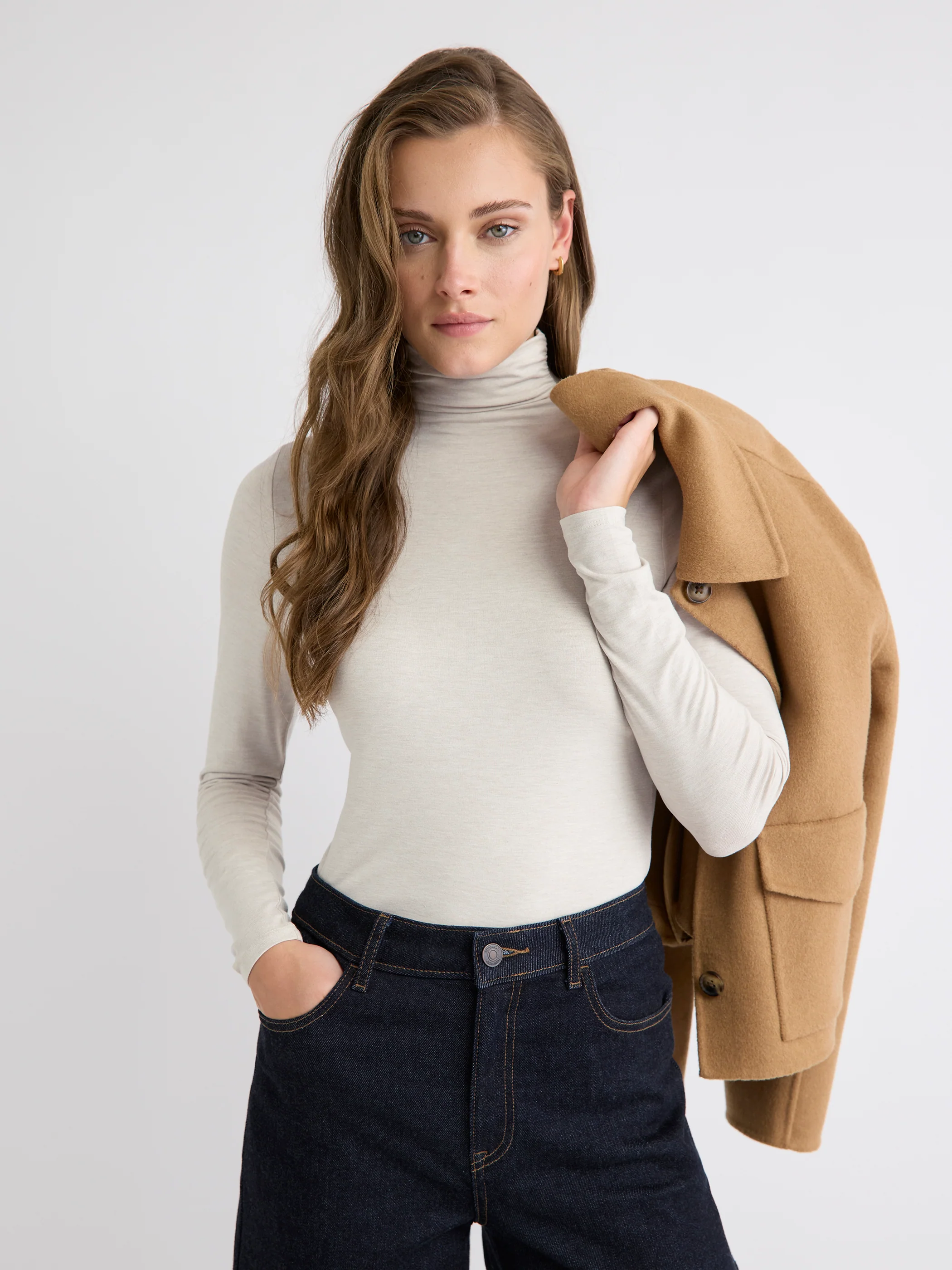 Fitted Long-Sleeve Mock-Neck Tee - Image 19