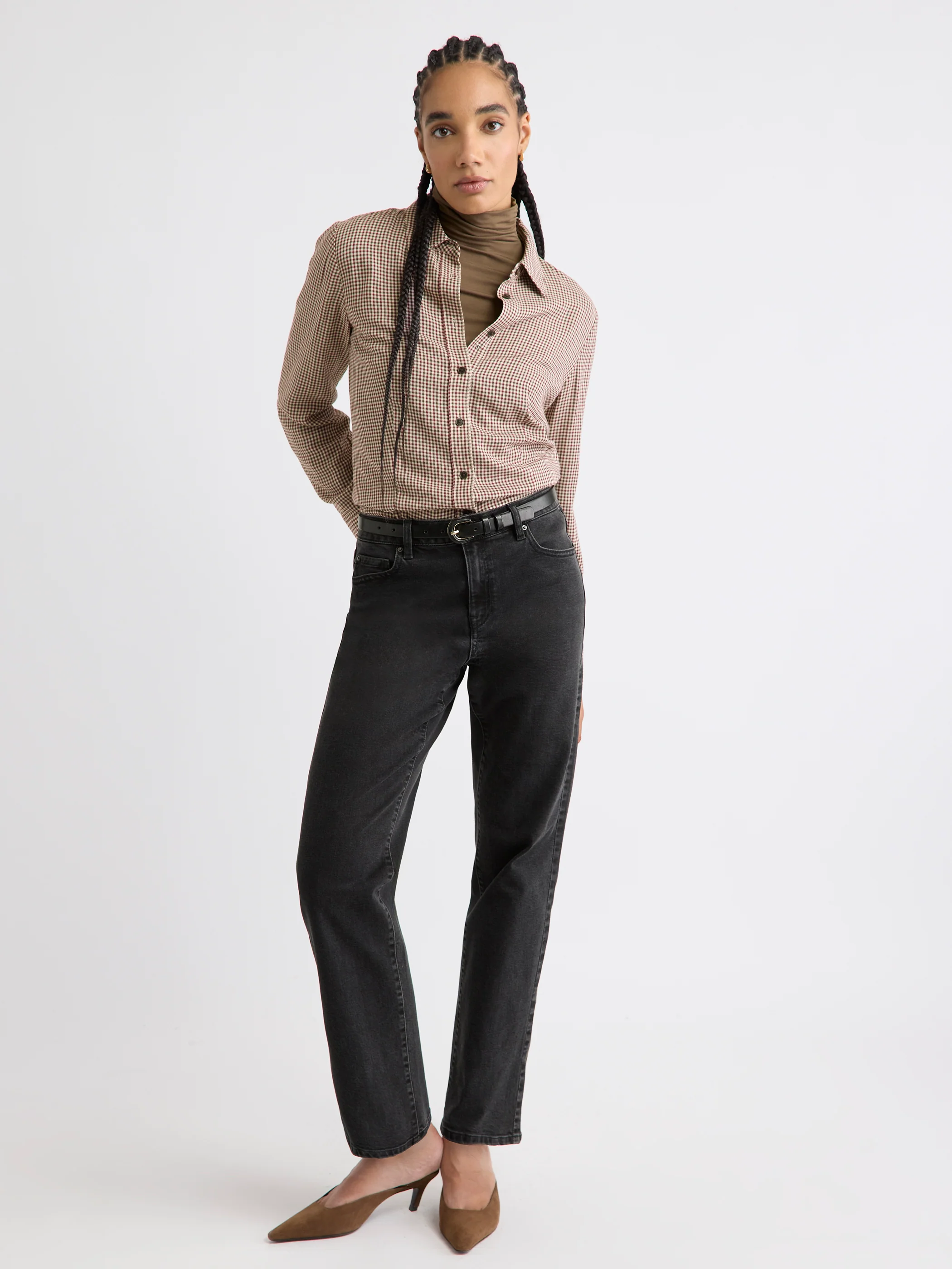 Fitted Long-Sleeve Mock-Neck Tee - Image 26