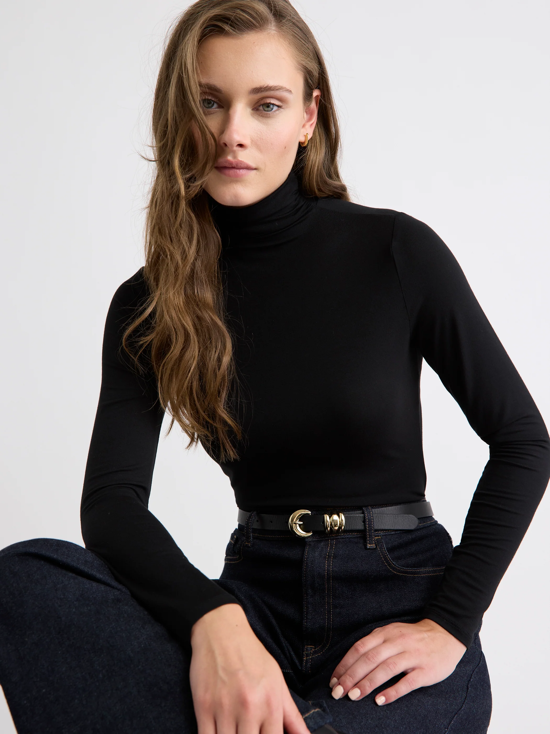 Fitted Long-Sleeve Mock-Neck Tee - Image 6