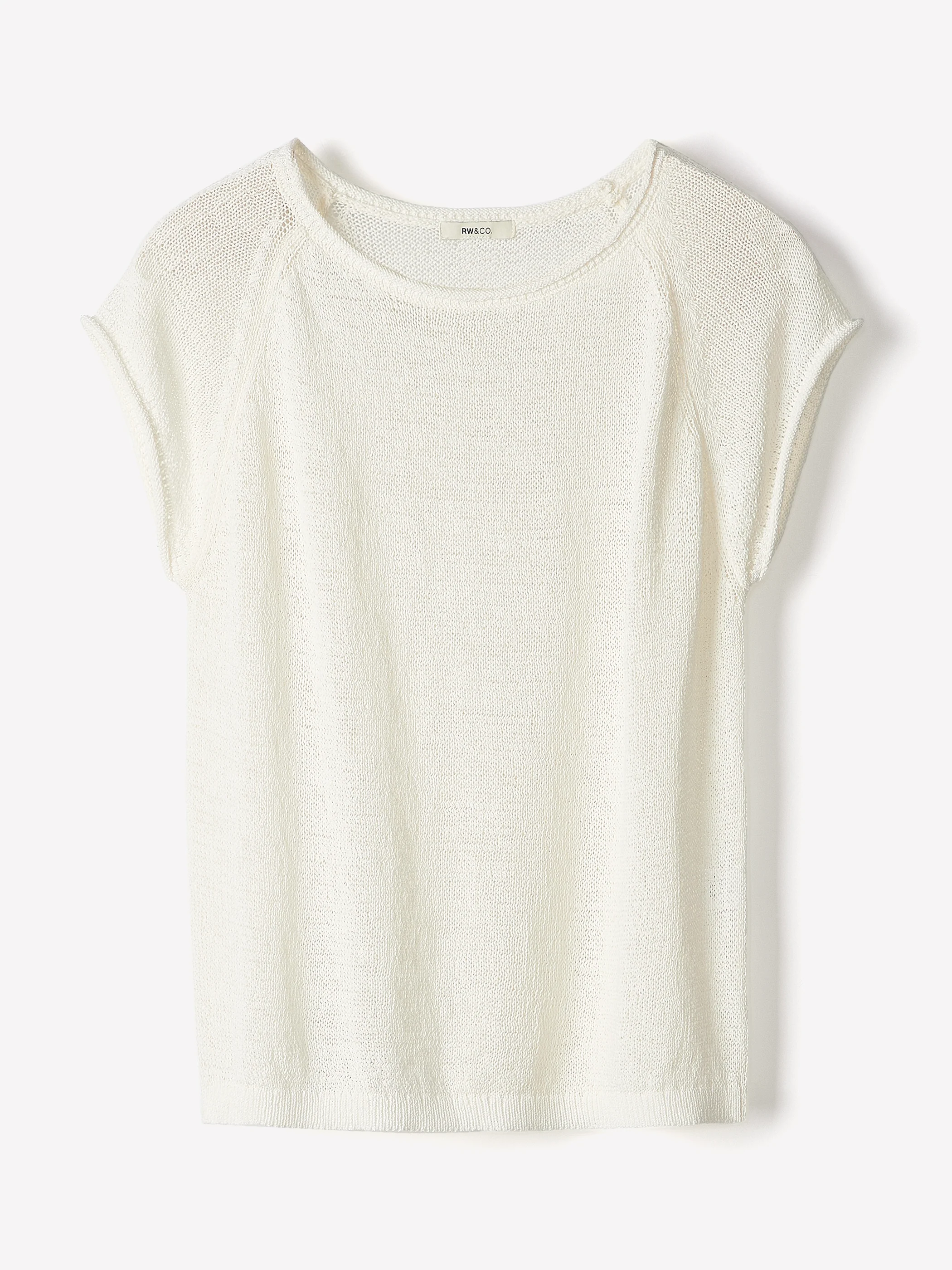Cap-Sleeve Tape-Yarn Sweater - Image 5