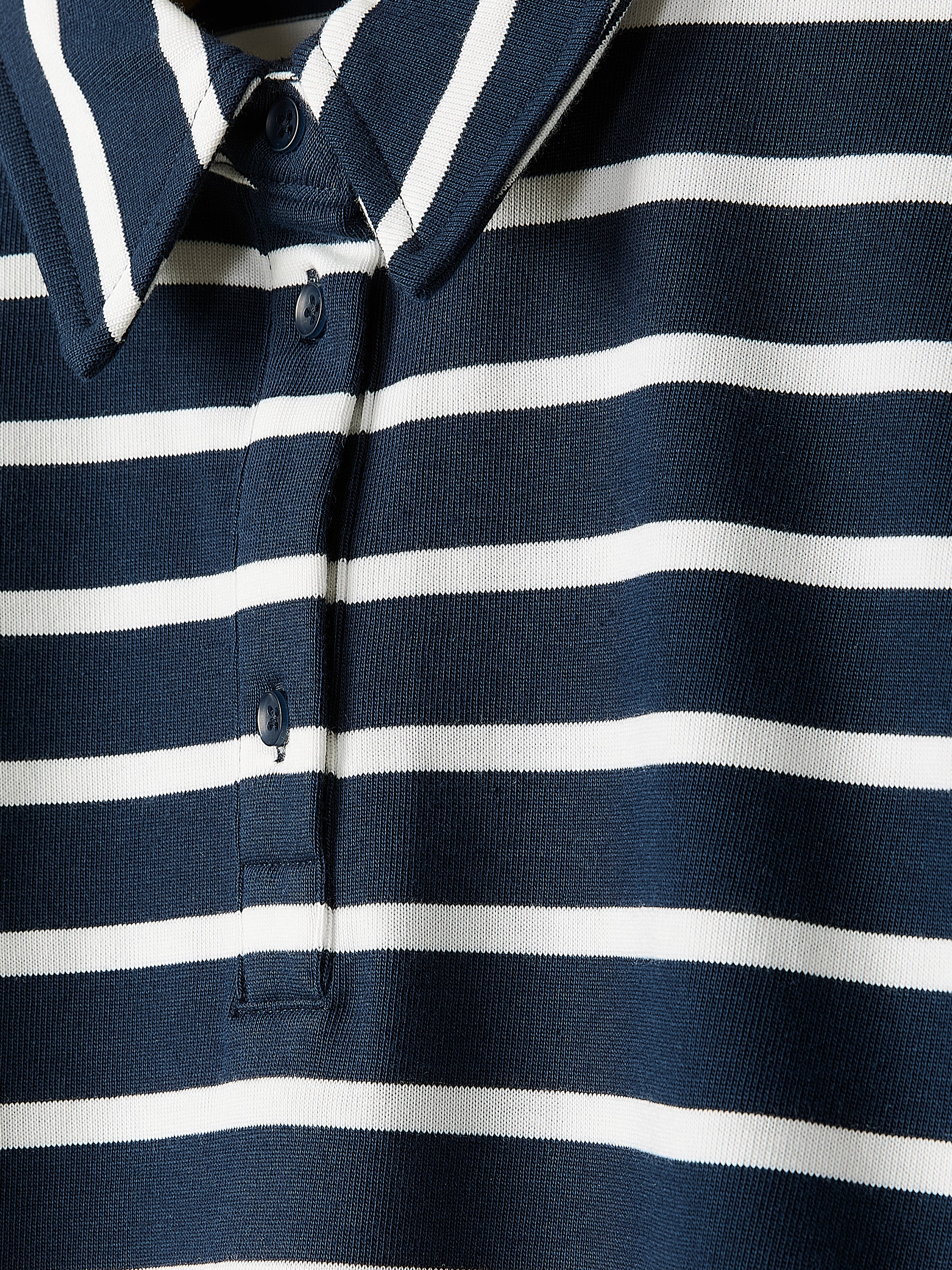 Striped Short-Sleeve Polo Dress - Image 4