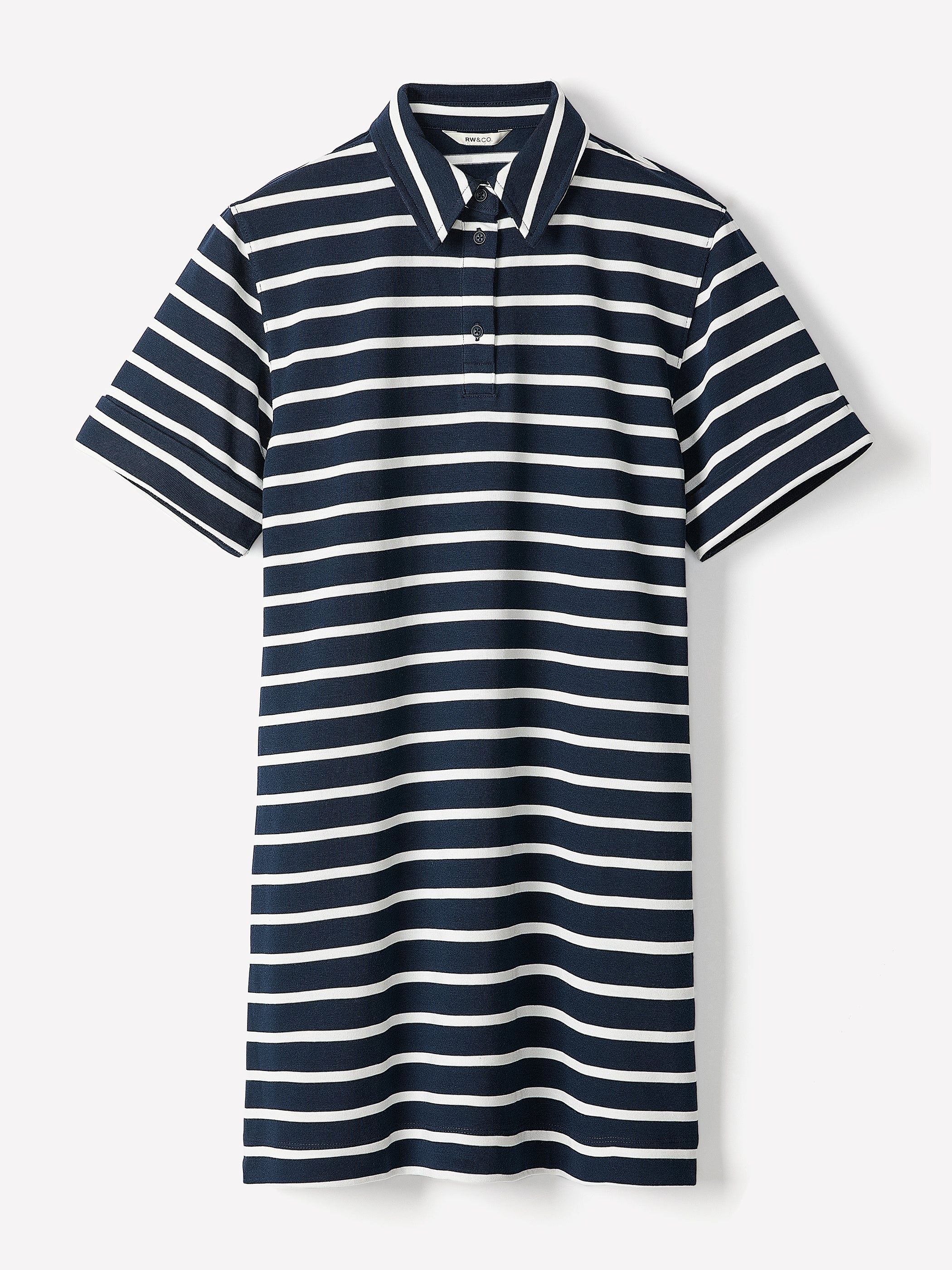 Striped Short-Sleeve Polo Dress - Image 5