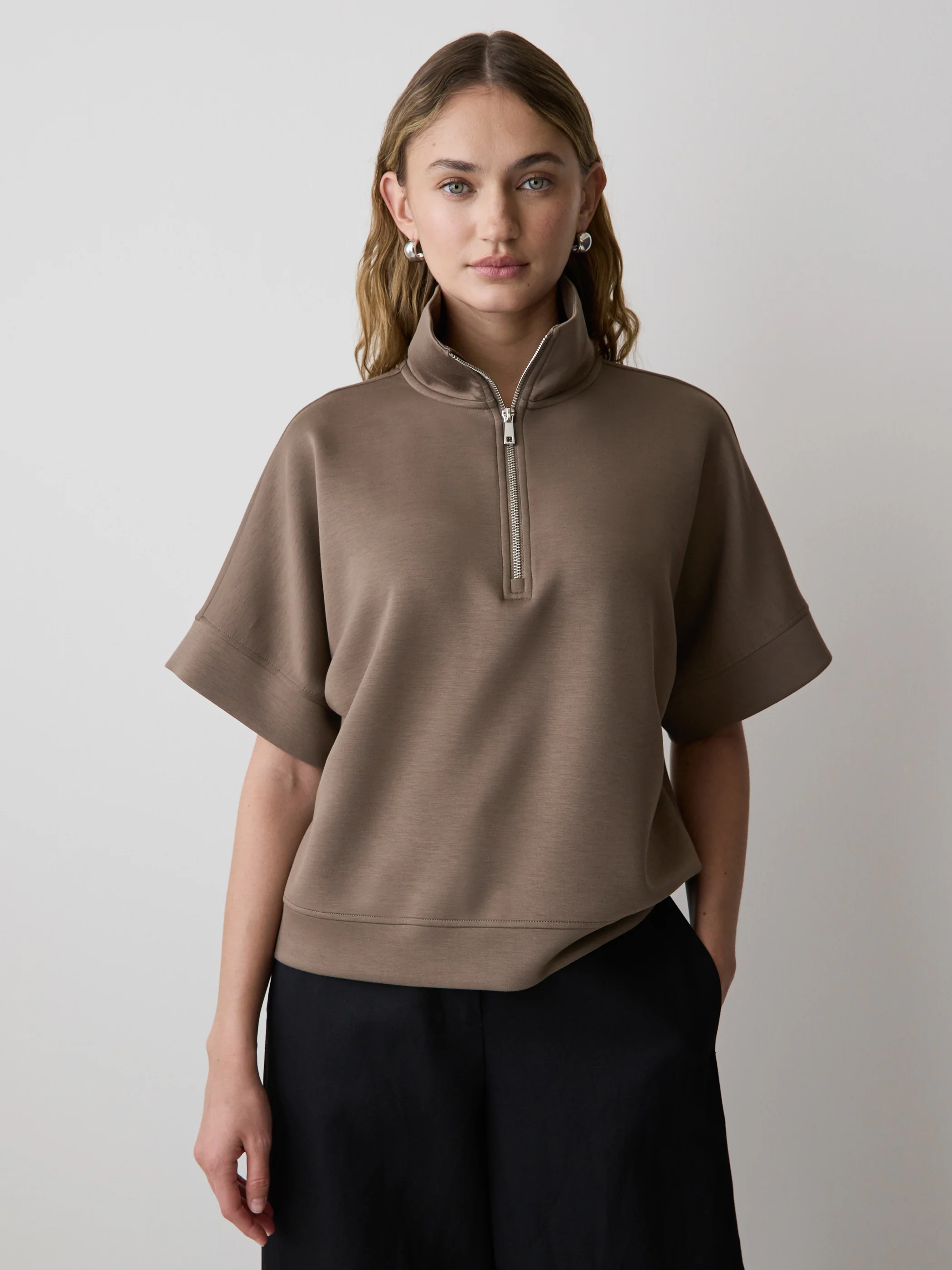 Half-Zip Mock-Neck Top - Image 7