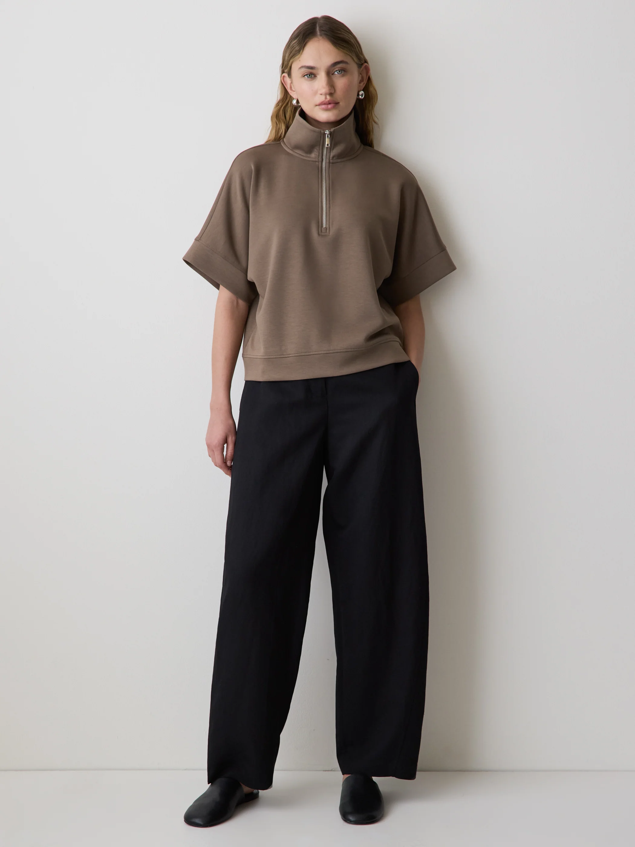 Half-Zip Mock-Neck Top - Image 8