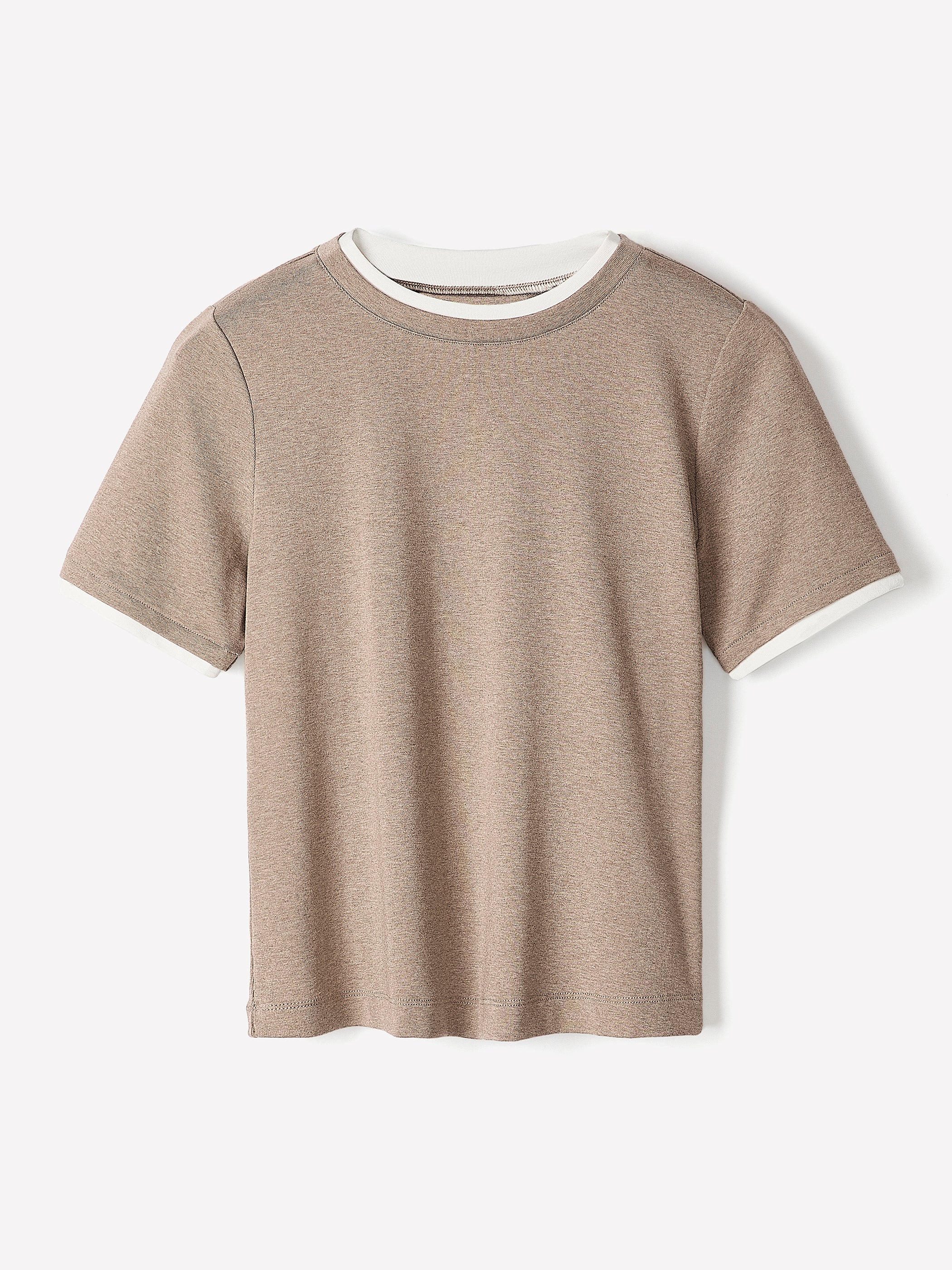 Short-Sleeve Crew-Neck Ribbed Basic Tee - Image 5