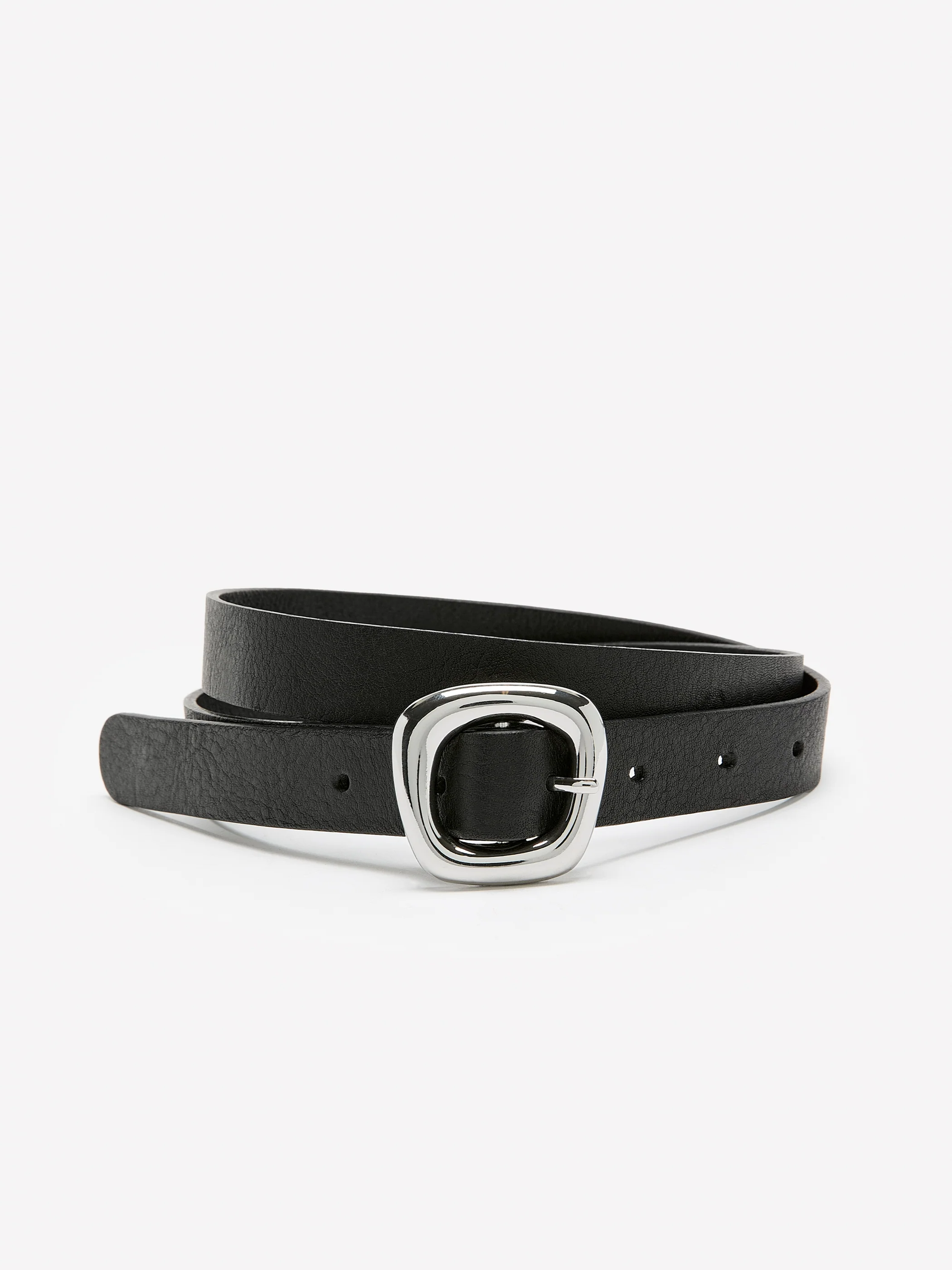 Leather Belt with Sculptural Buckle - Image 2
