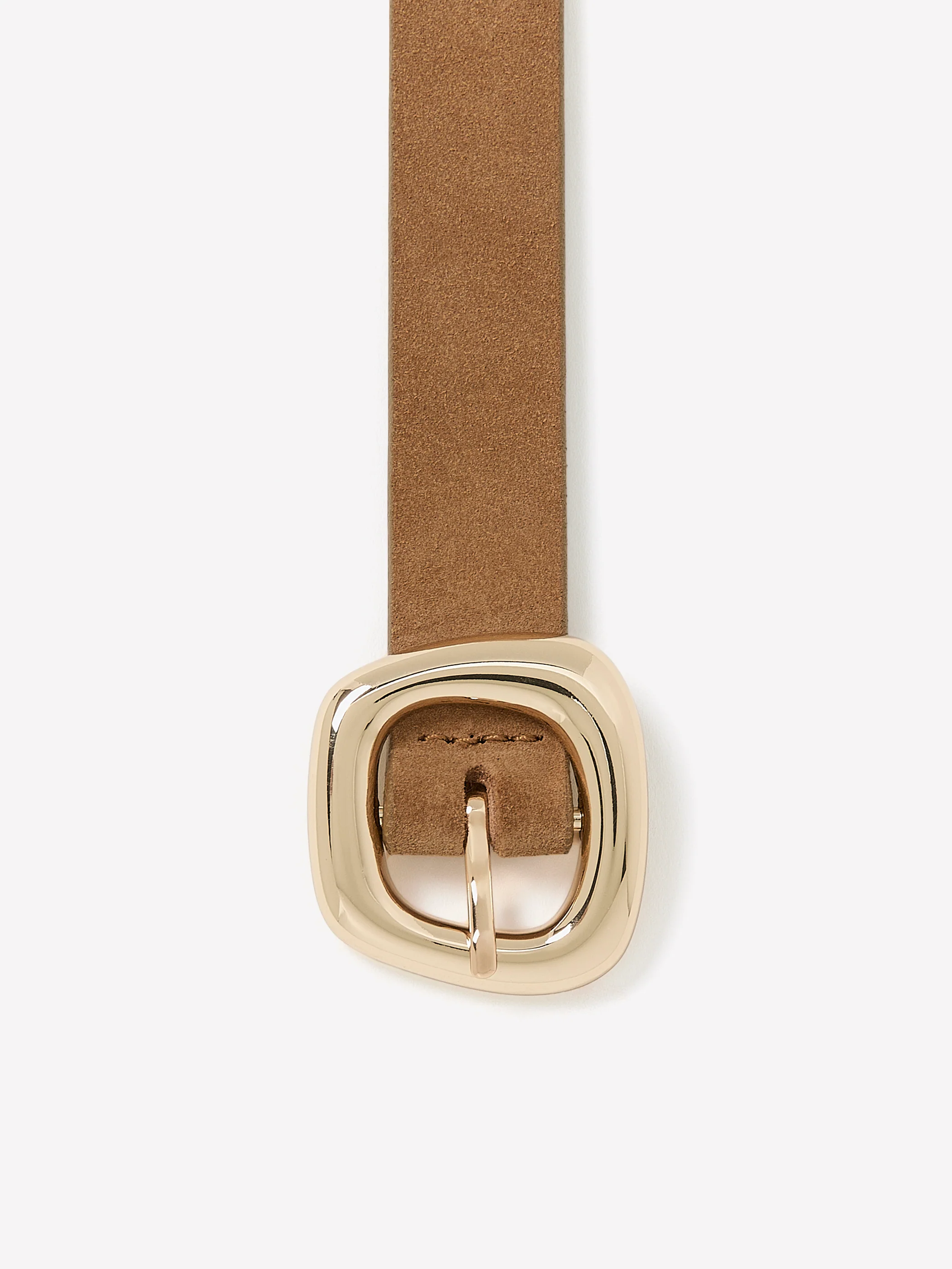 Suede Belt with Sculptural Buckle - Image 3