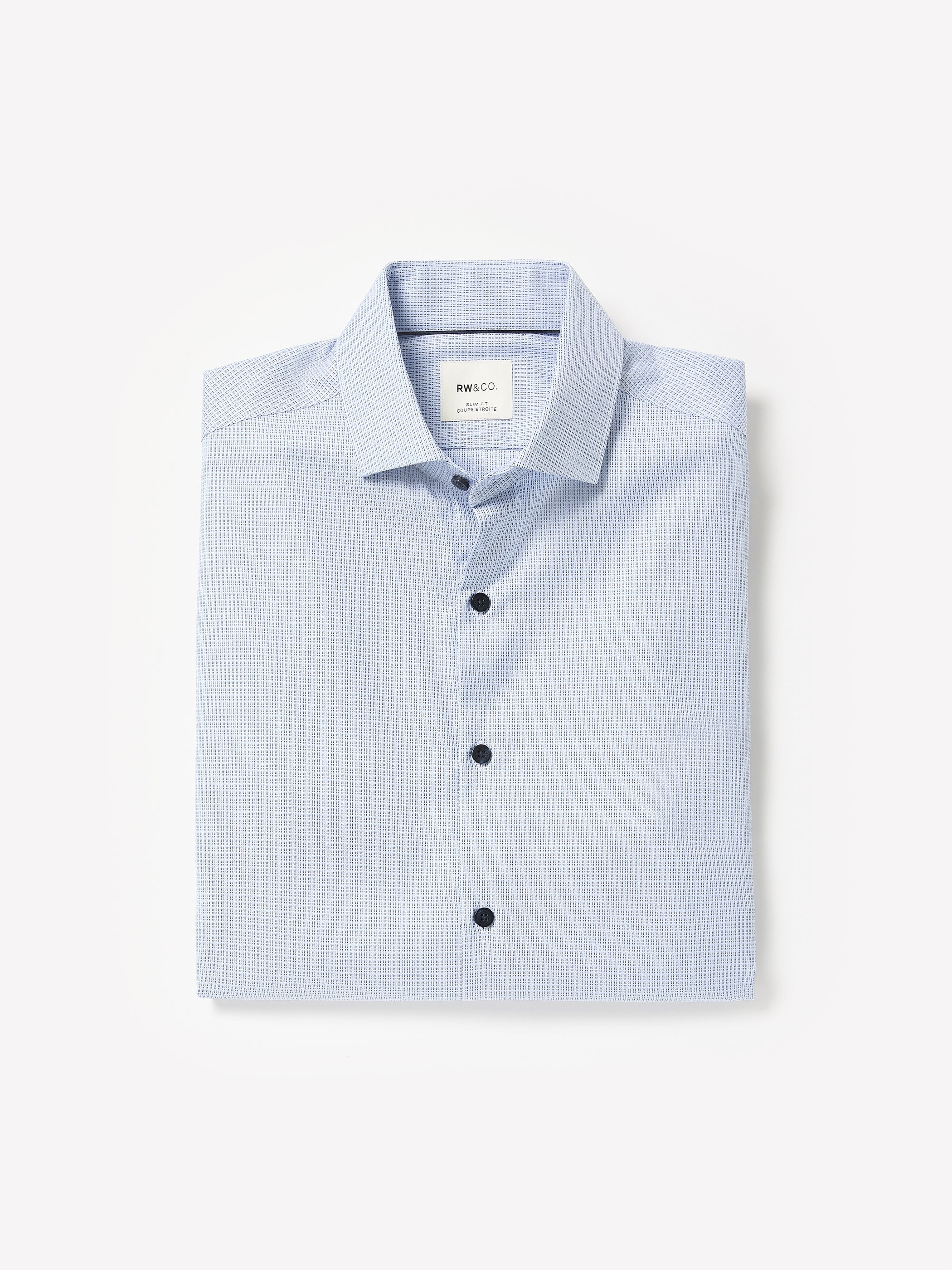 Light Blue Slim Fit Dobby Dress Shirt
