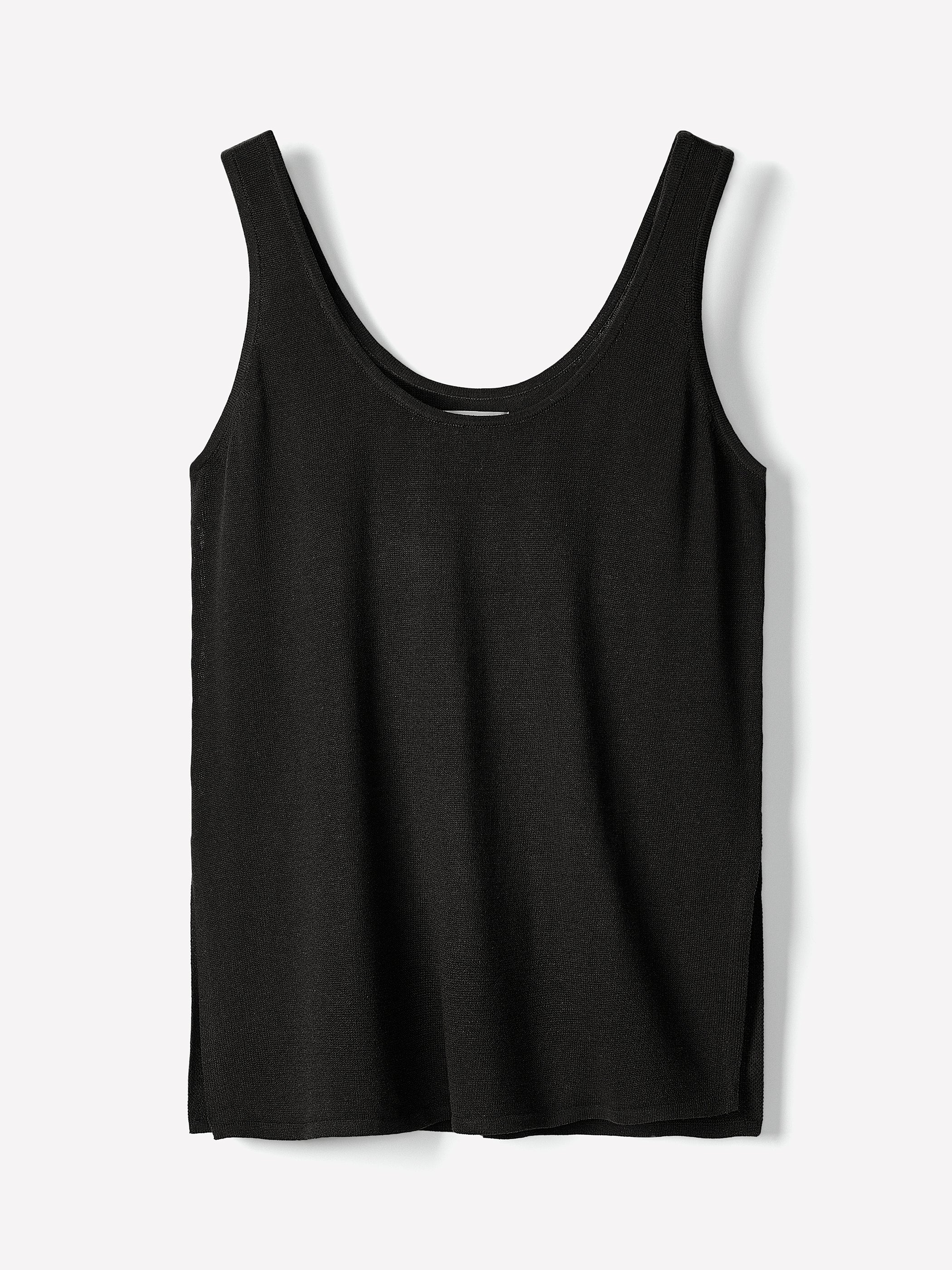 Linen-Blend U-Neck Loose Tank - Image 5
